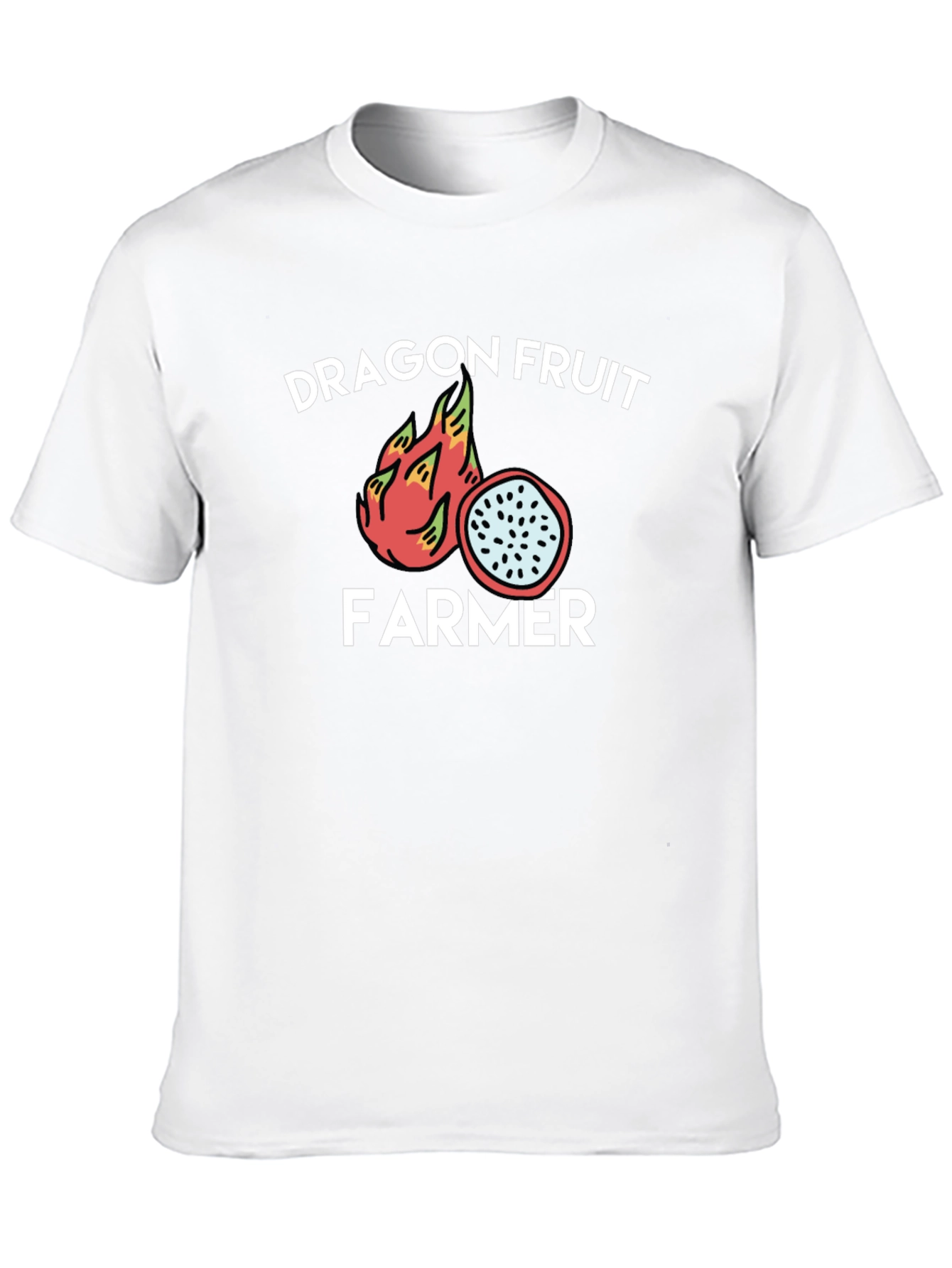 Dragon Fruit Farmer Graphic Tee - Black Cotton T-Shirt