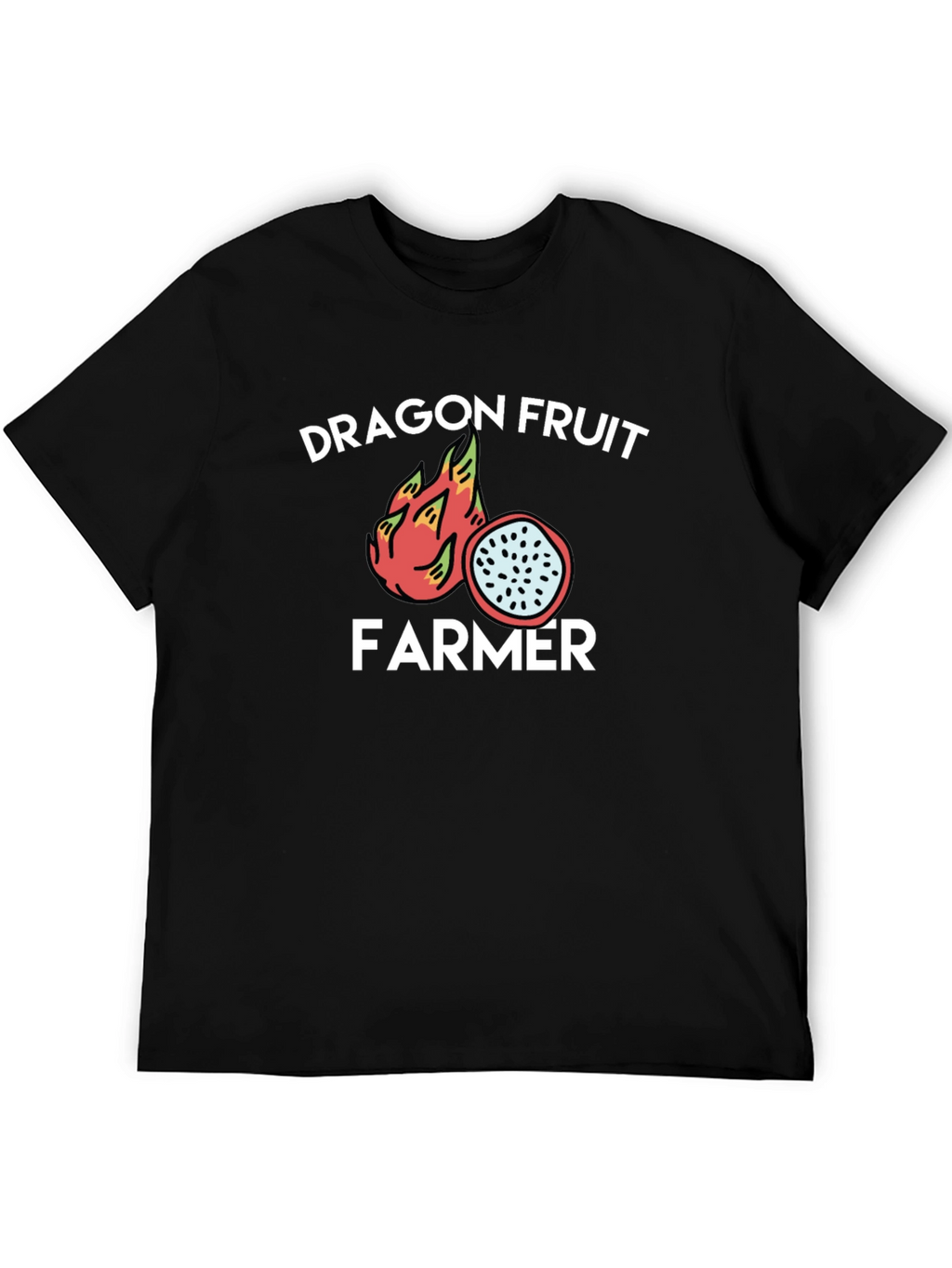 Dragon Fruit Farmer Graphic Tee - Black Cotton T-Shirt