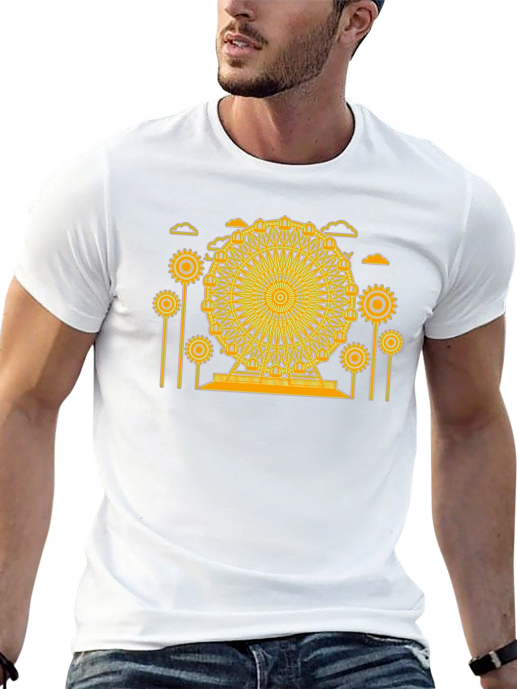 Ferris Wheel Graphic Tee - Unique Design Soft Cotton