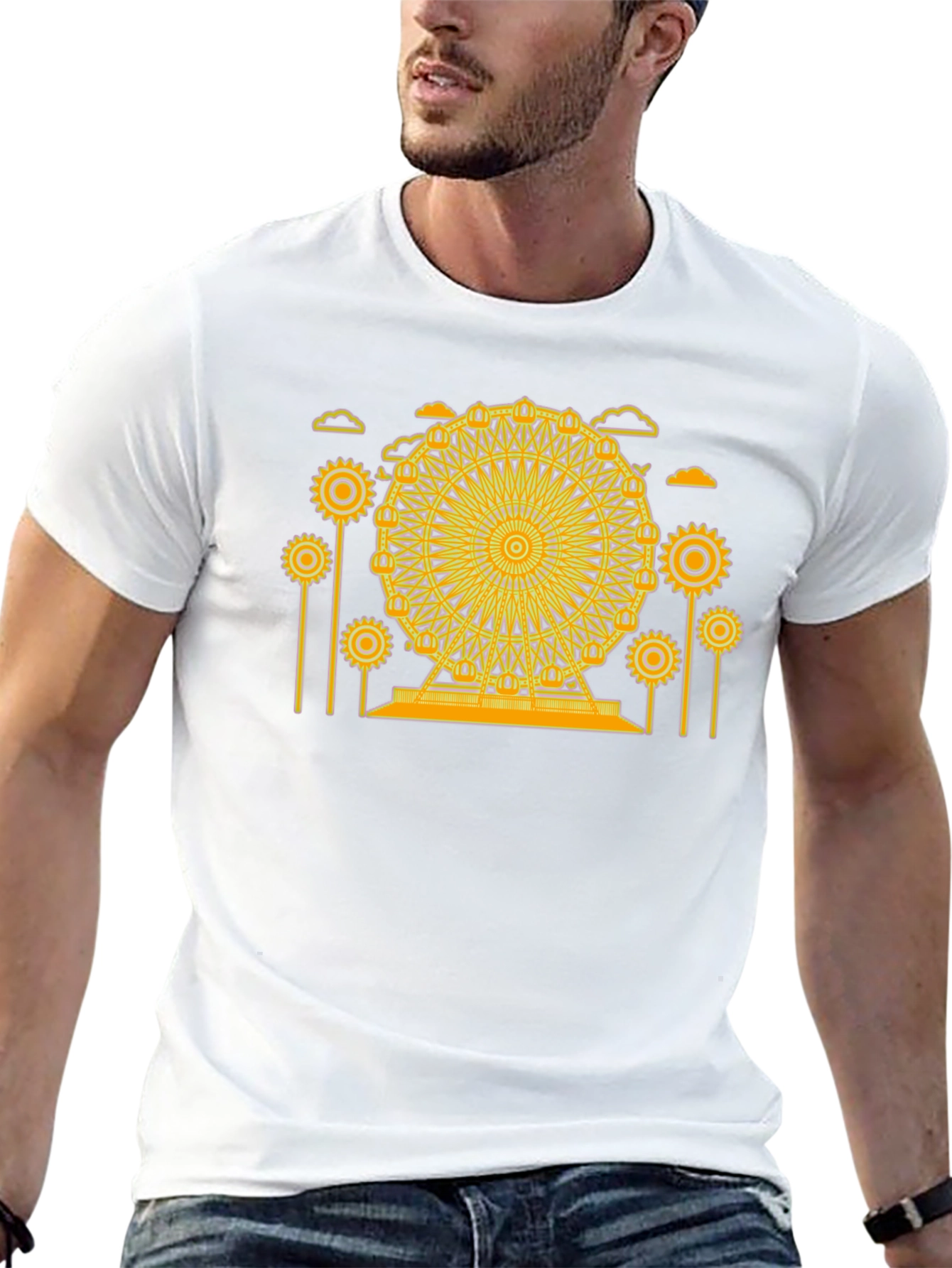 Ferris Wheel Graphic Tee - Unique Design Soft Cotton
