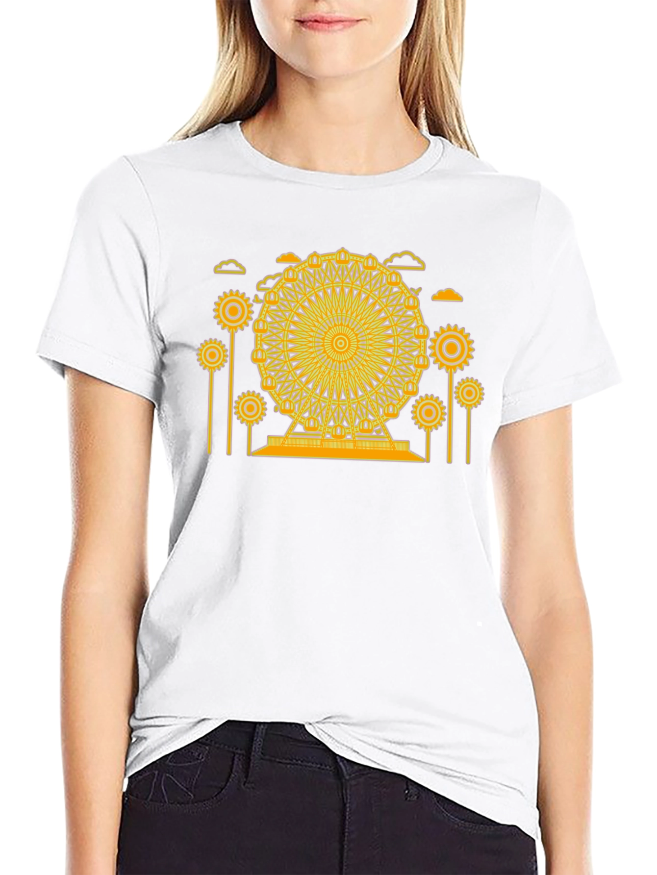 Ferris Wheel Graphic Tee - Unique Design Soft Cotton