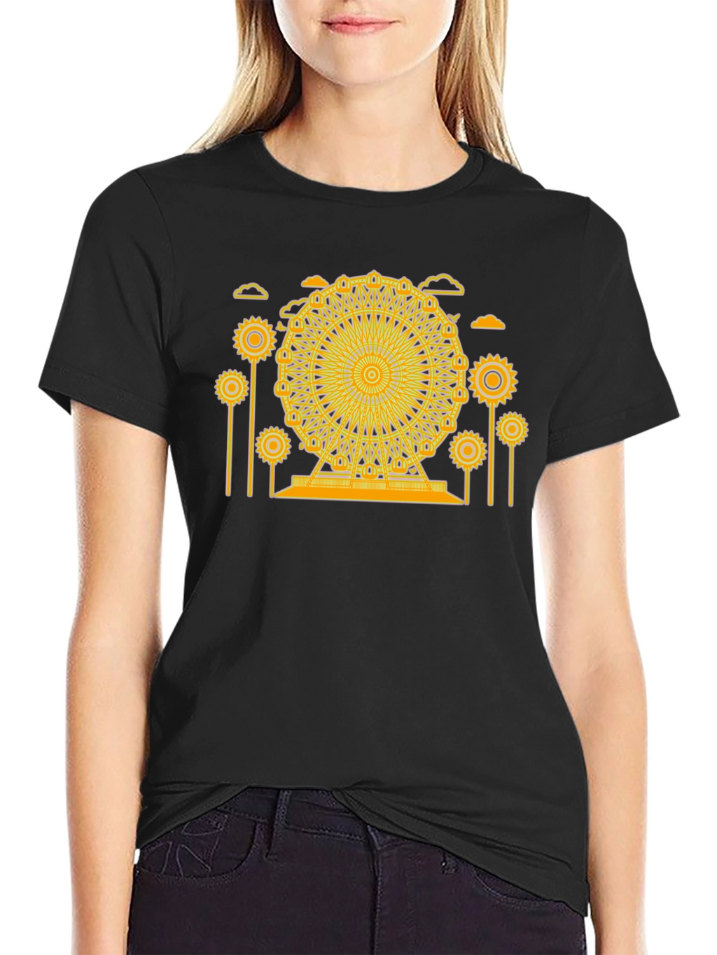Ferris Wheel Graphic Tee - Unique Design Soft Cotton
