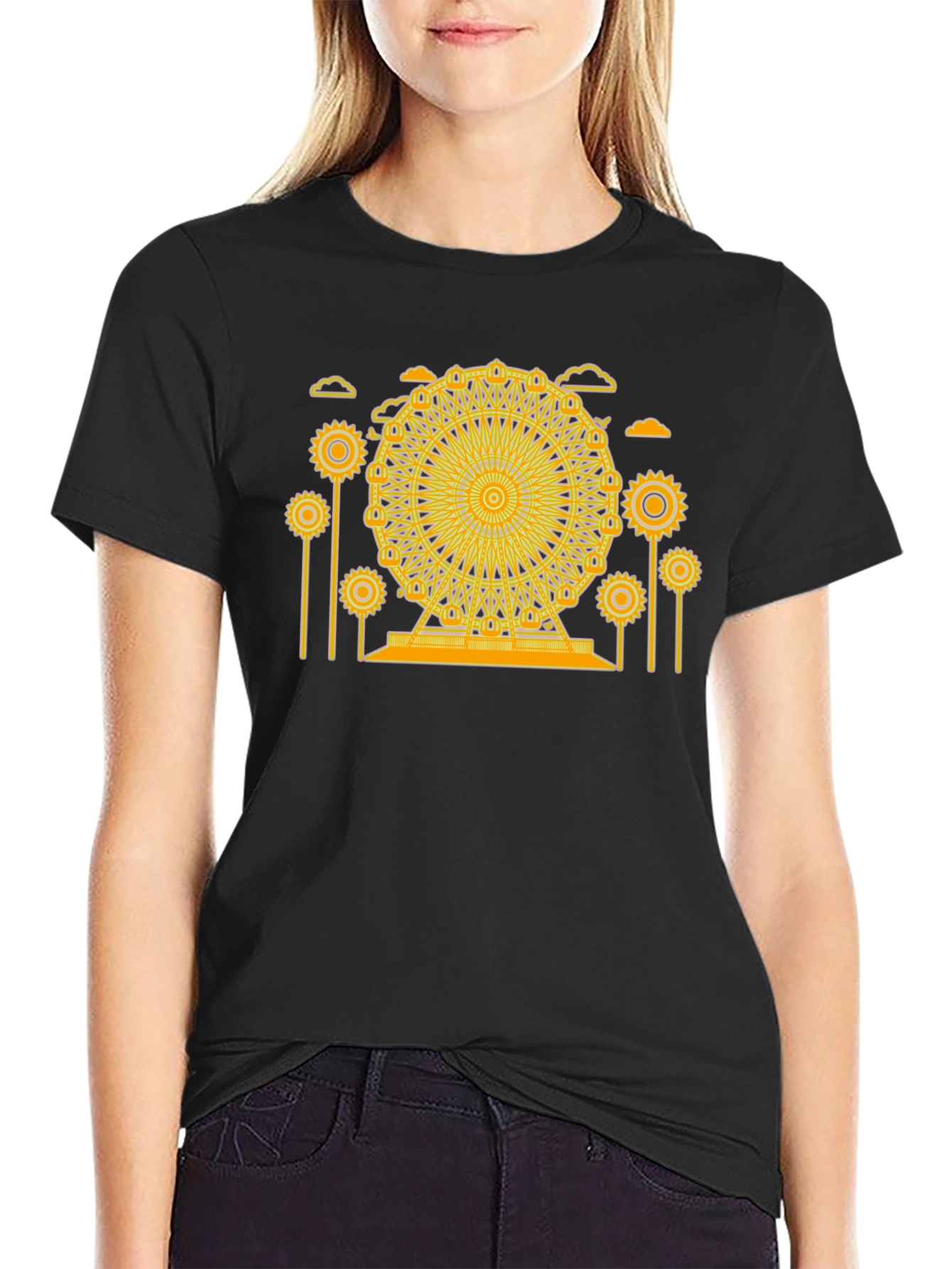 Ferris Wheel Graphic Tee - Unique Design Soft Cotton