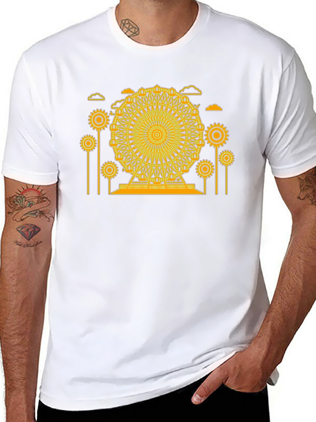Ferris Wheel Graphic Tee - Unique Design Soft Cotton