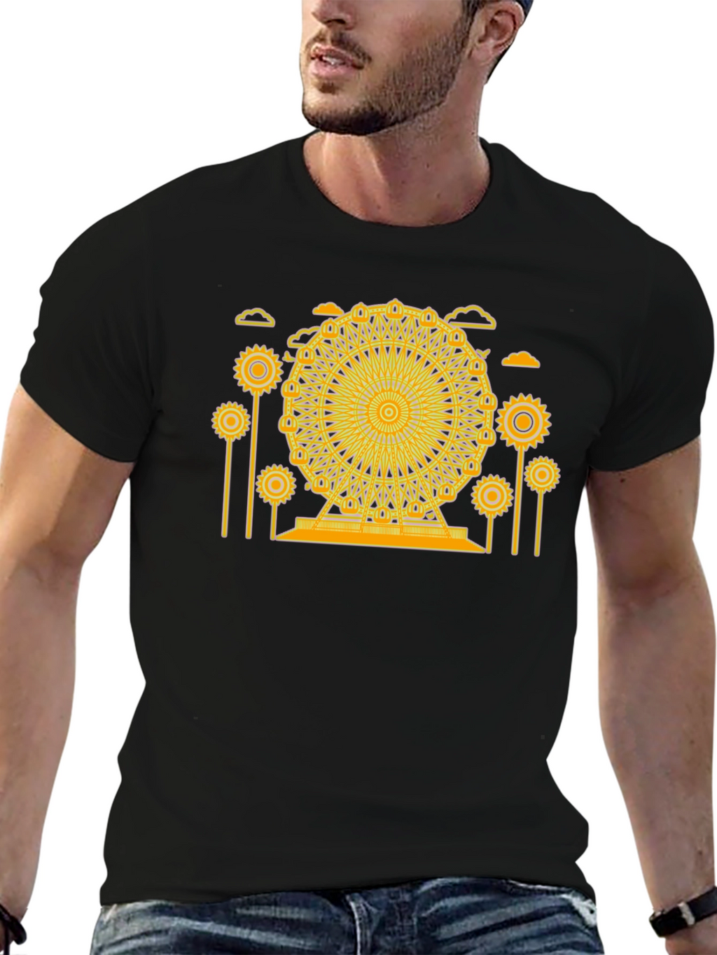 Ferris Wheel Graphic Tee - Unique Design Soft Cotton