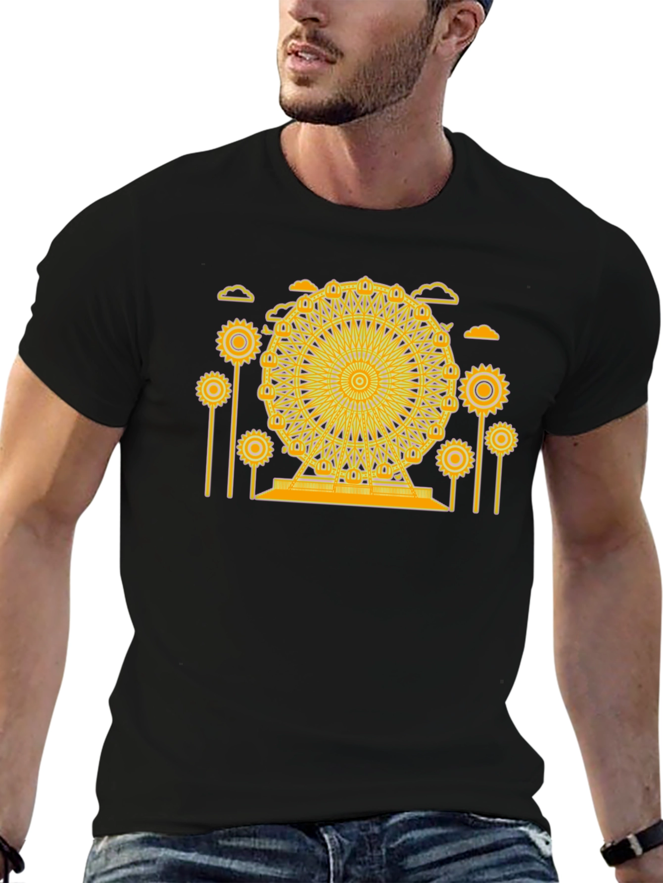 Ferris Wheel Graphic Tee - Unique Design Soft Cotton