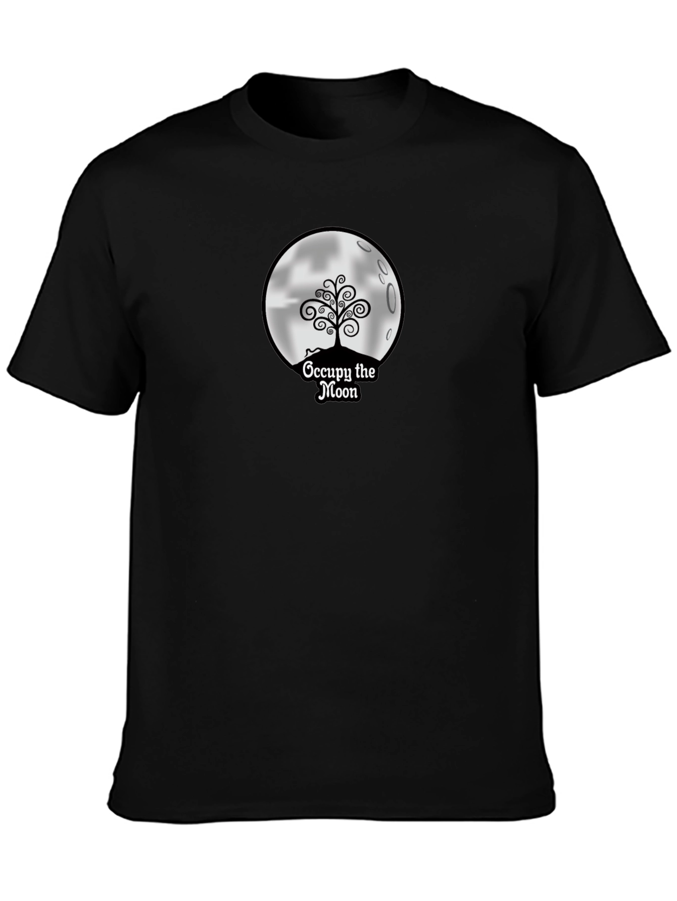 Occupy the Moon Graphic Tee - Black Cotton Blend