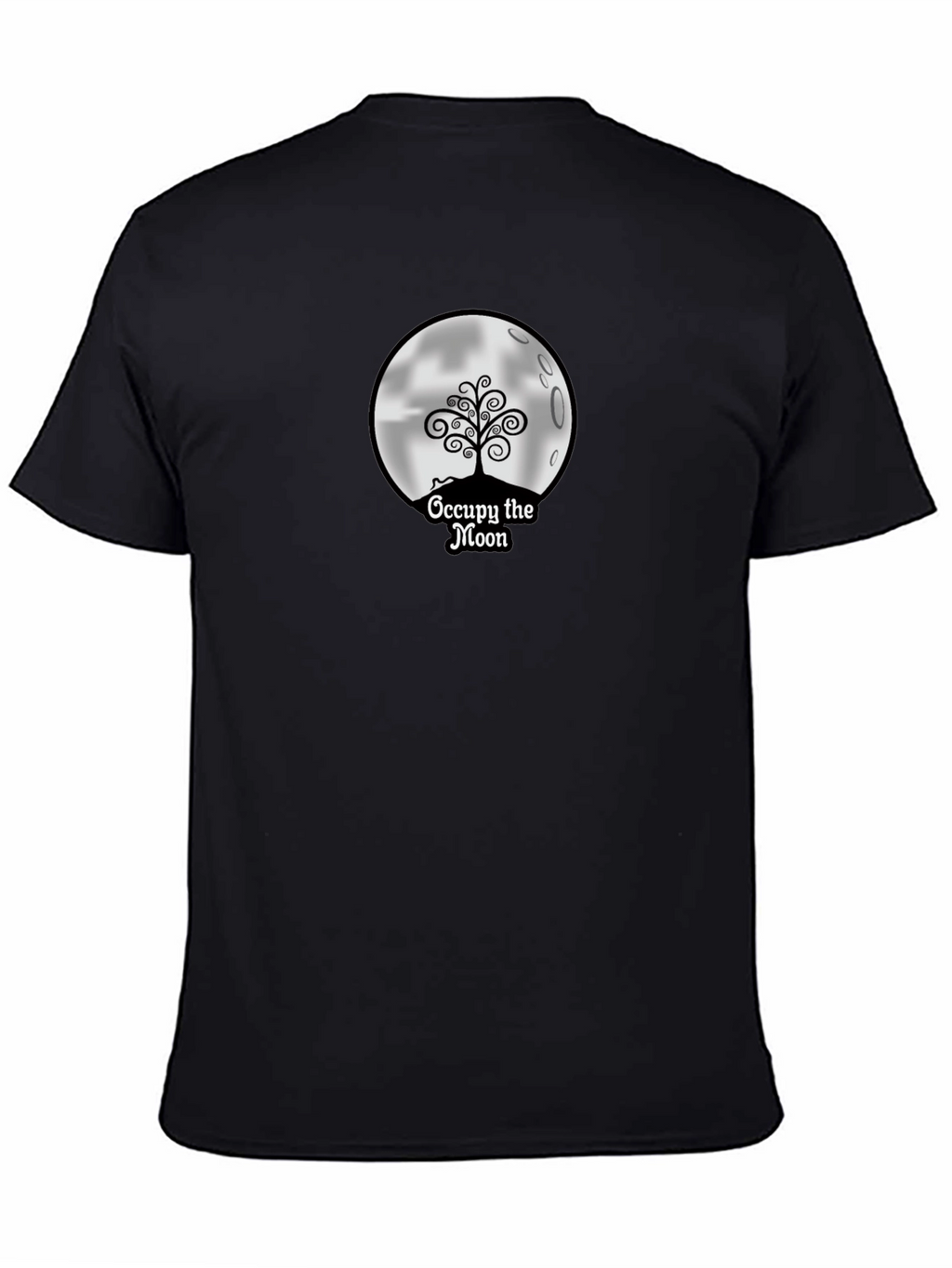 Occupy the Moon Graphic Tee - Black Cotton Blend