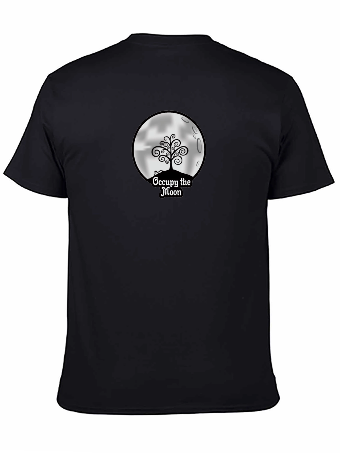 Occupy the Moon Graphic Tee - Black Cotton Blend