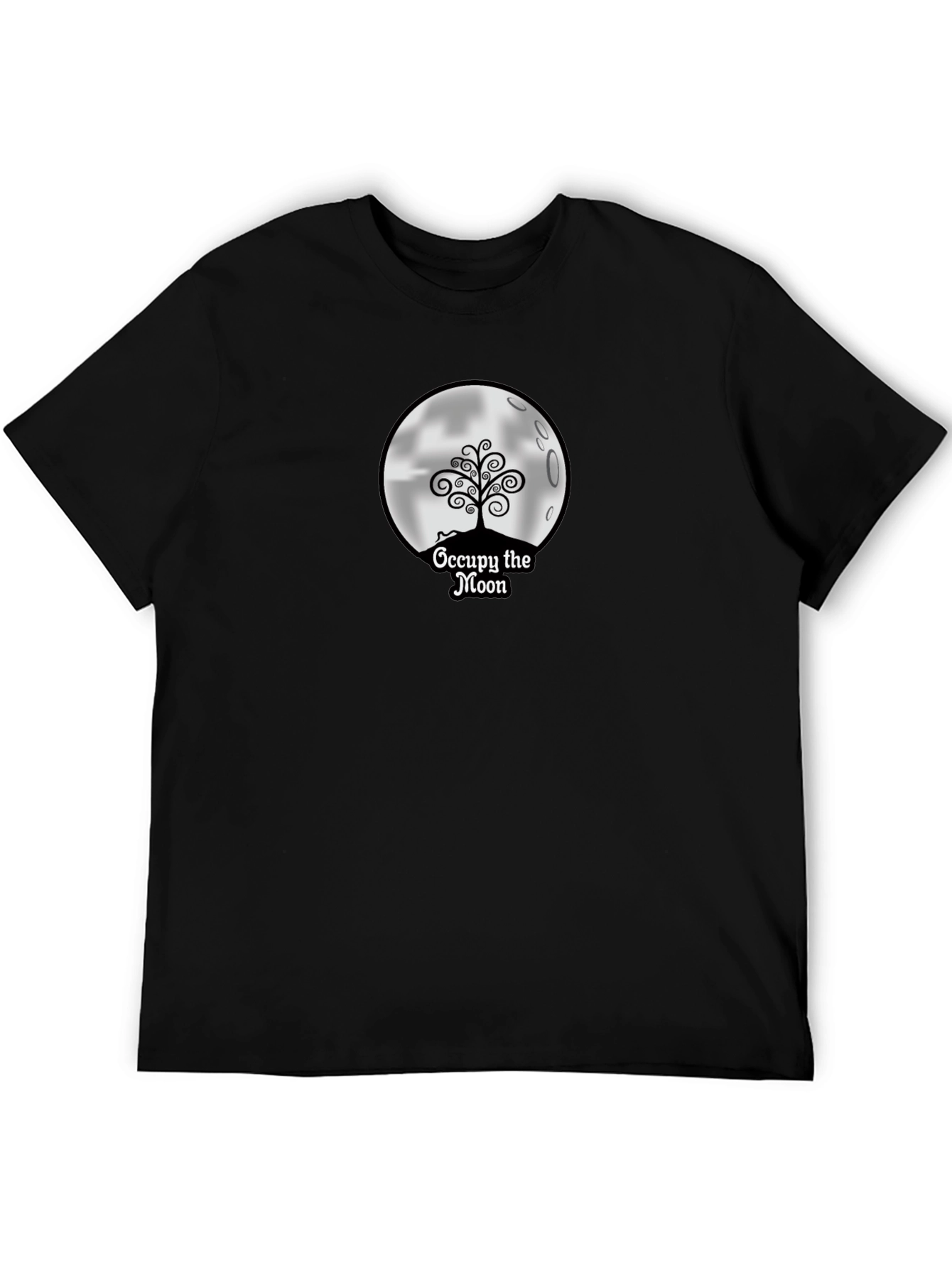 Occupy the Moon Graphic Tee - Black Cotton Blend