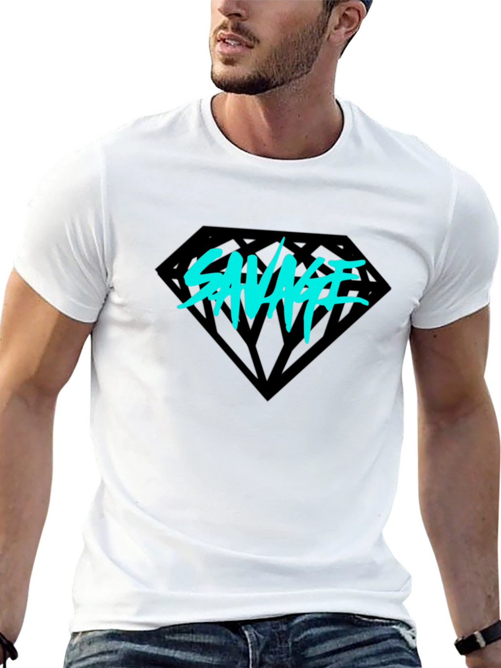 Savage Diamond Graphic Tee - Black