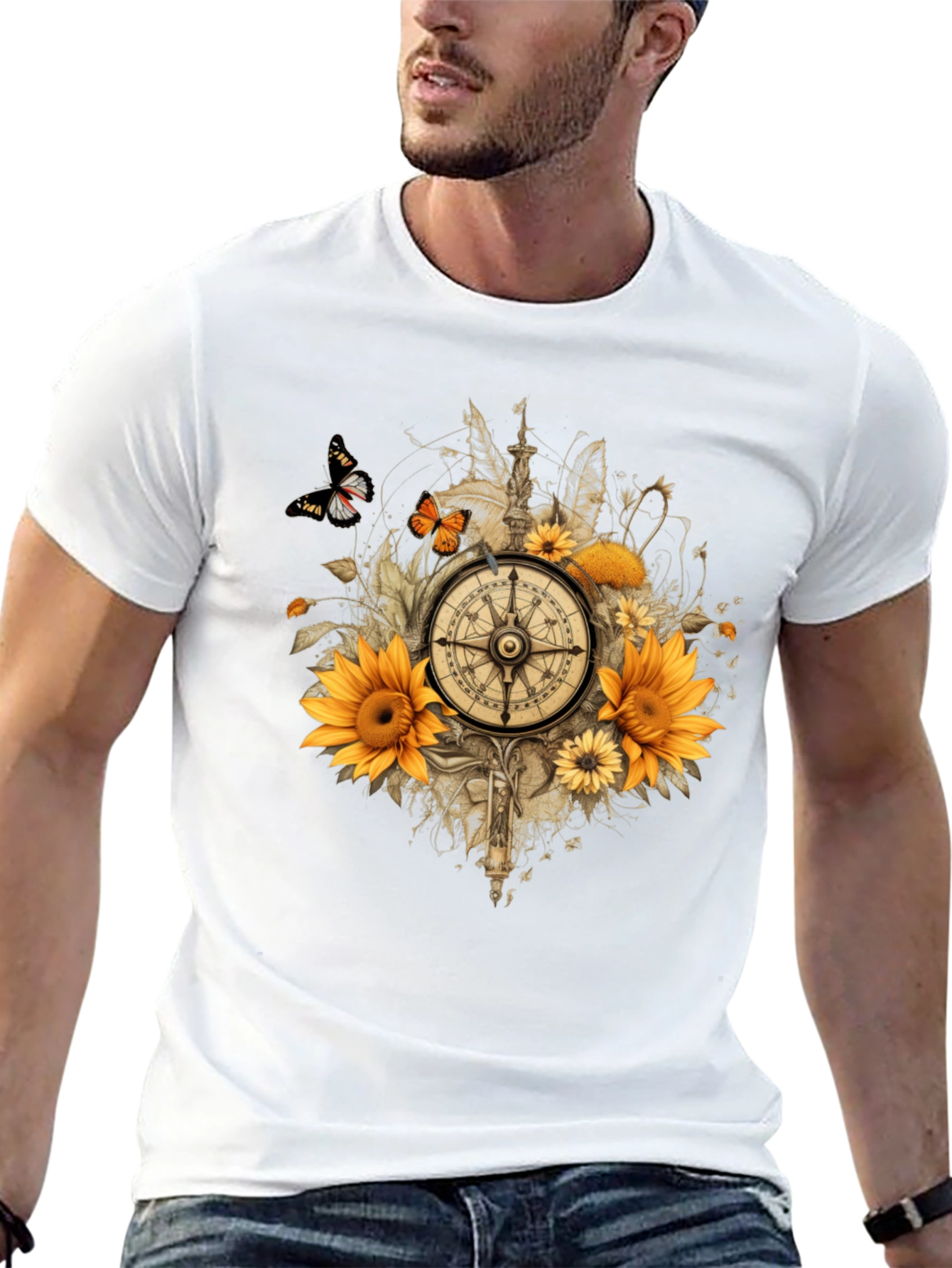 Sunflower Compass Graphic Tee