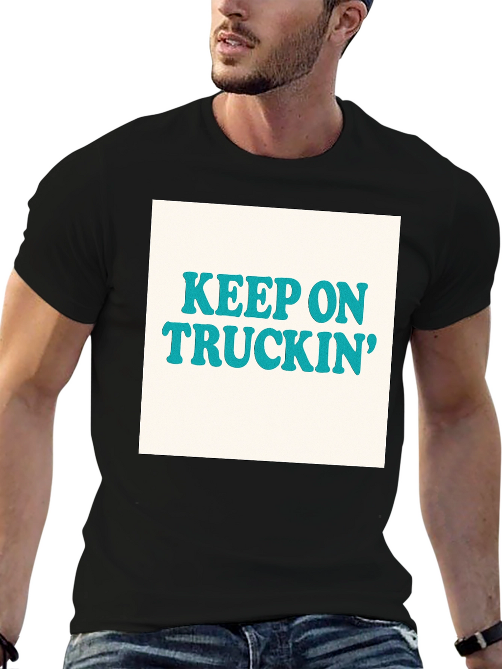 Keep On Truckin Retro T-Shirt - Black