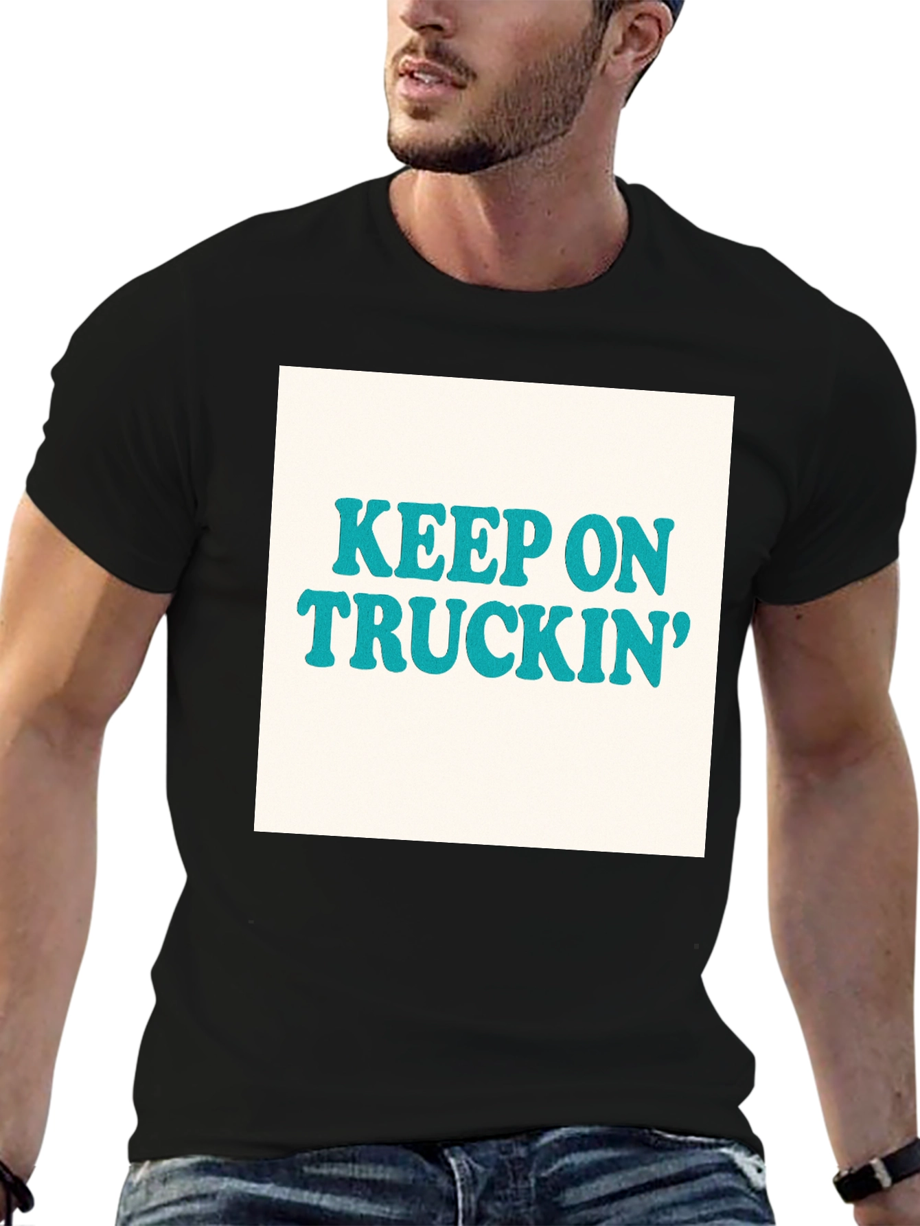 Keep On Truckin Retro T-Shirt - Black