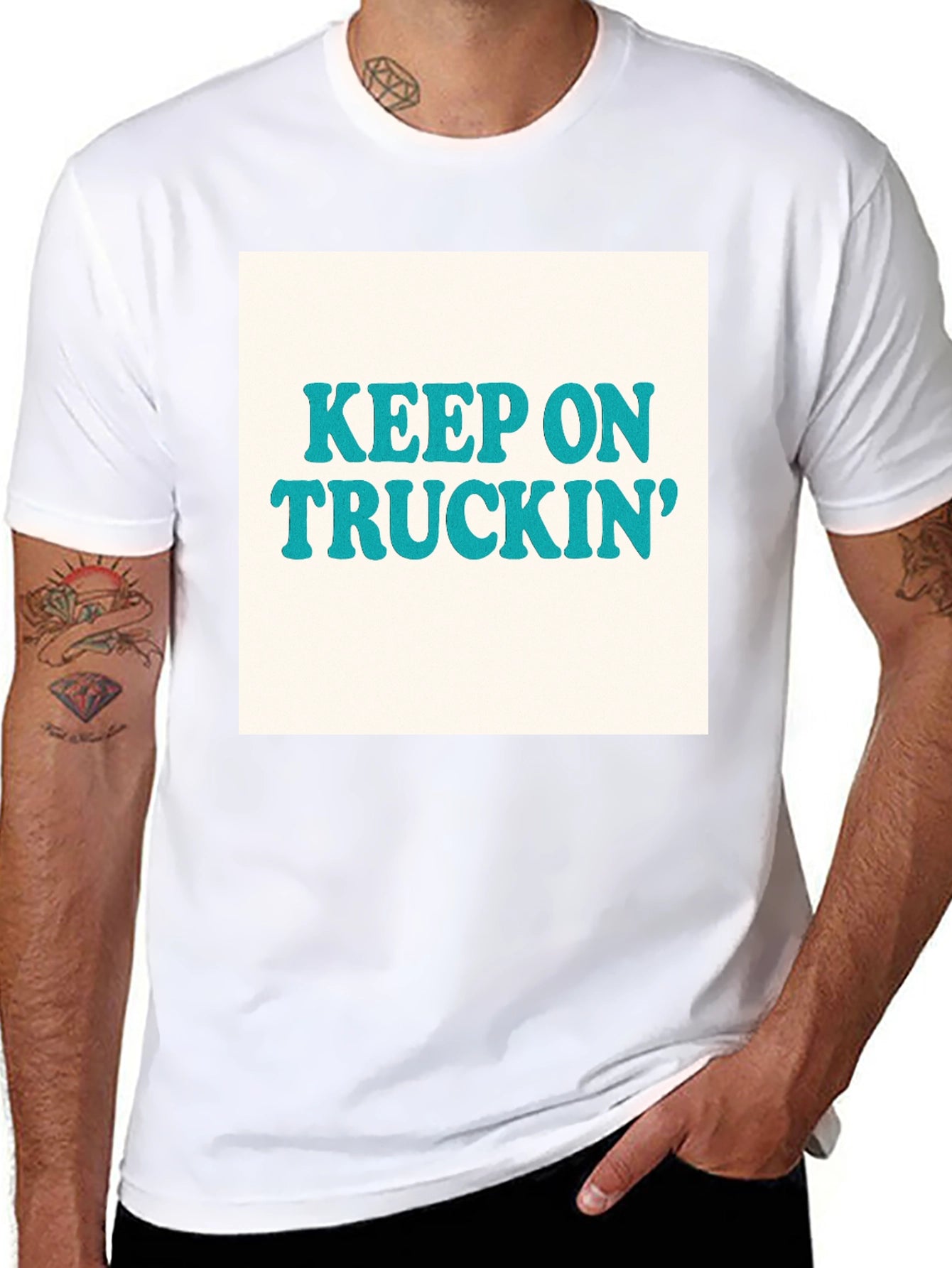 Keep On Truckin Retro T-Shirt - Black