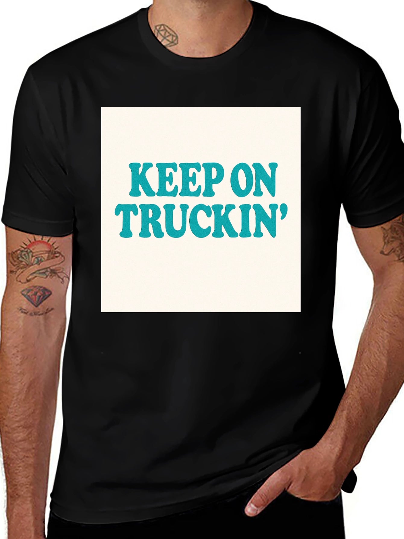 Keep On Truckin Retro T-Shirt - Black