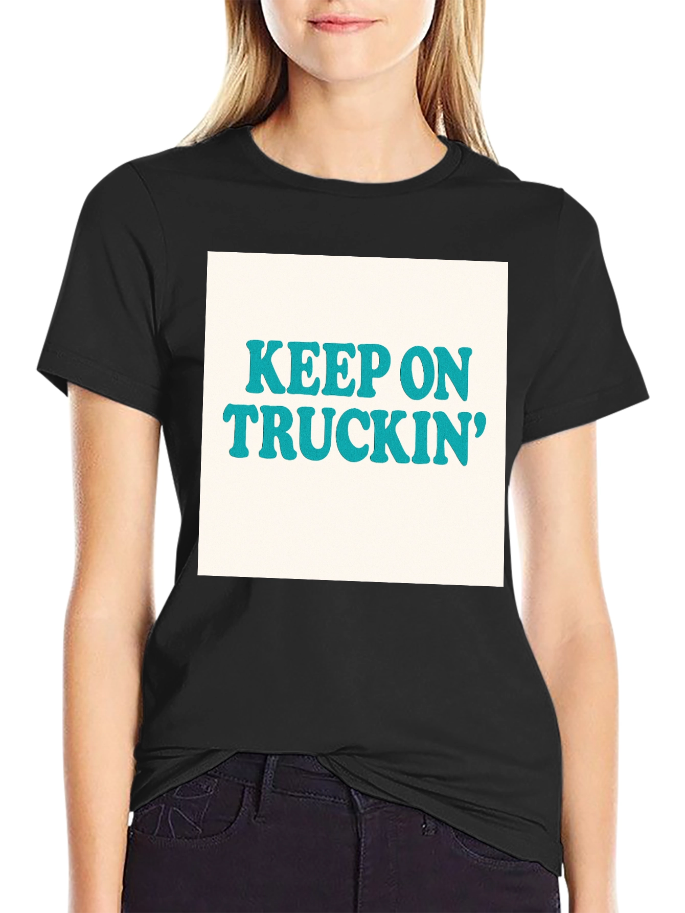 Keep On Truckin Retro T-Shirt - Black