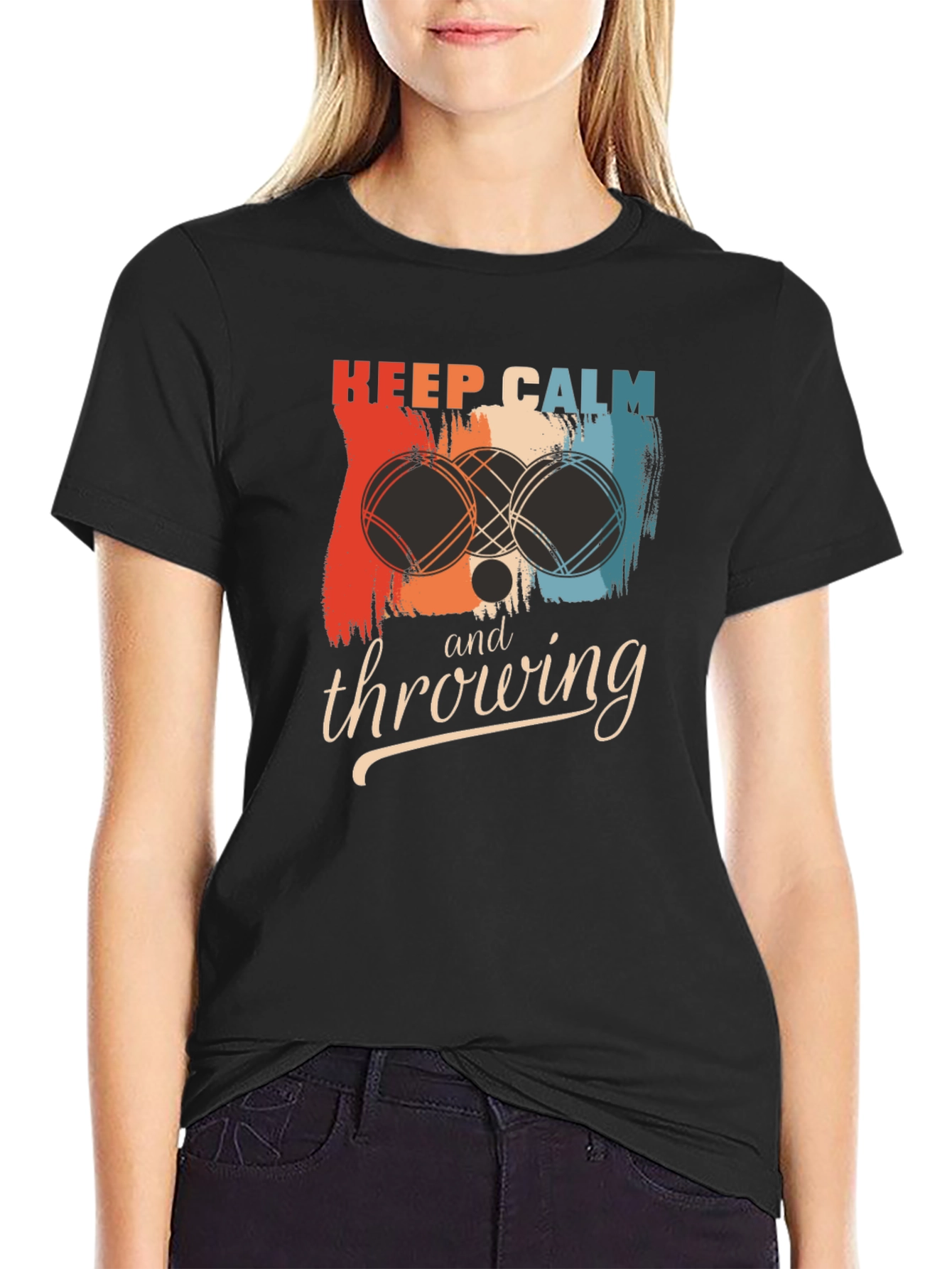 Keep Calm & Throwing T-Shirt - Bocce Ball Graphic Tee
