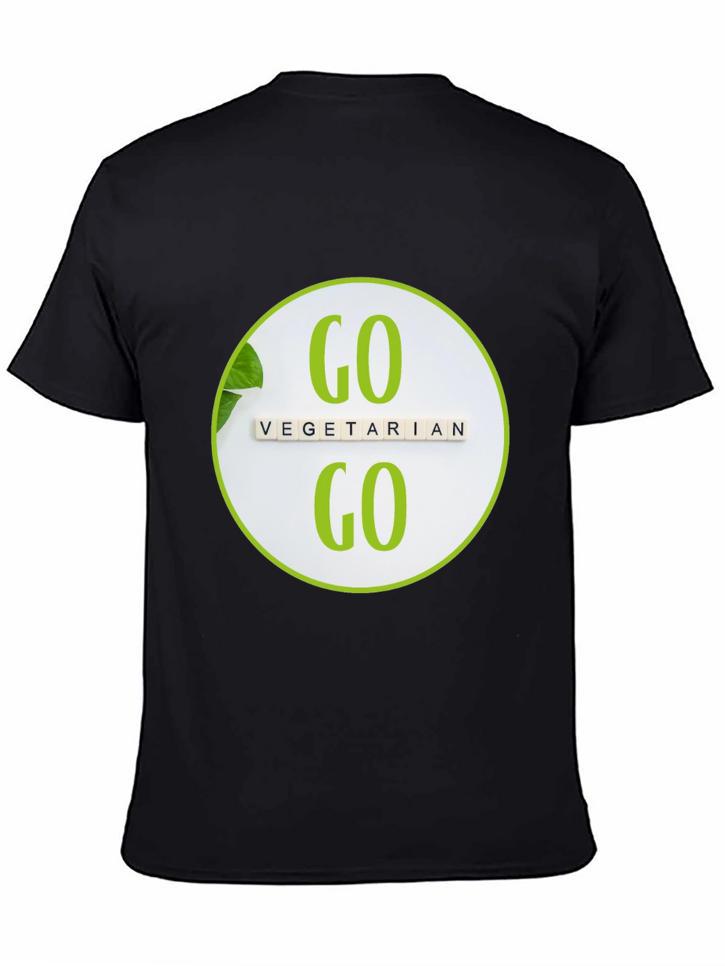 Go Vegetarian T-Shirt: Black Vegan Tee