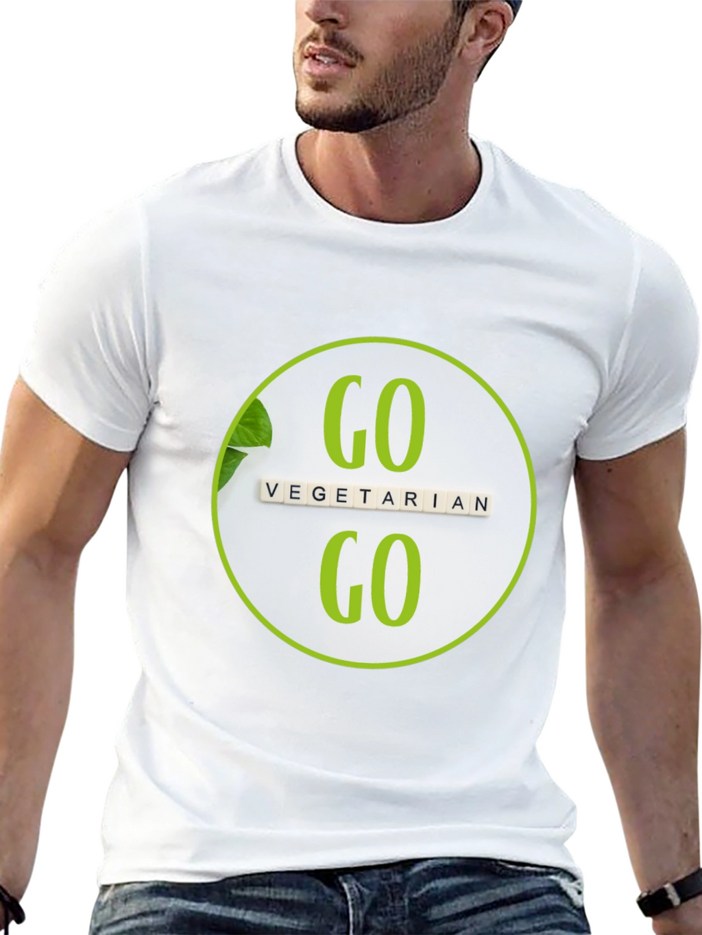 Go Vegetarian T-Shirt: Black Vegan Tee