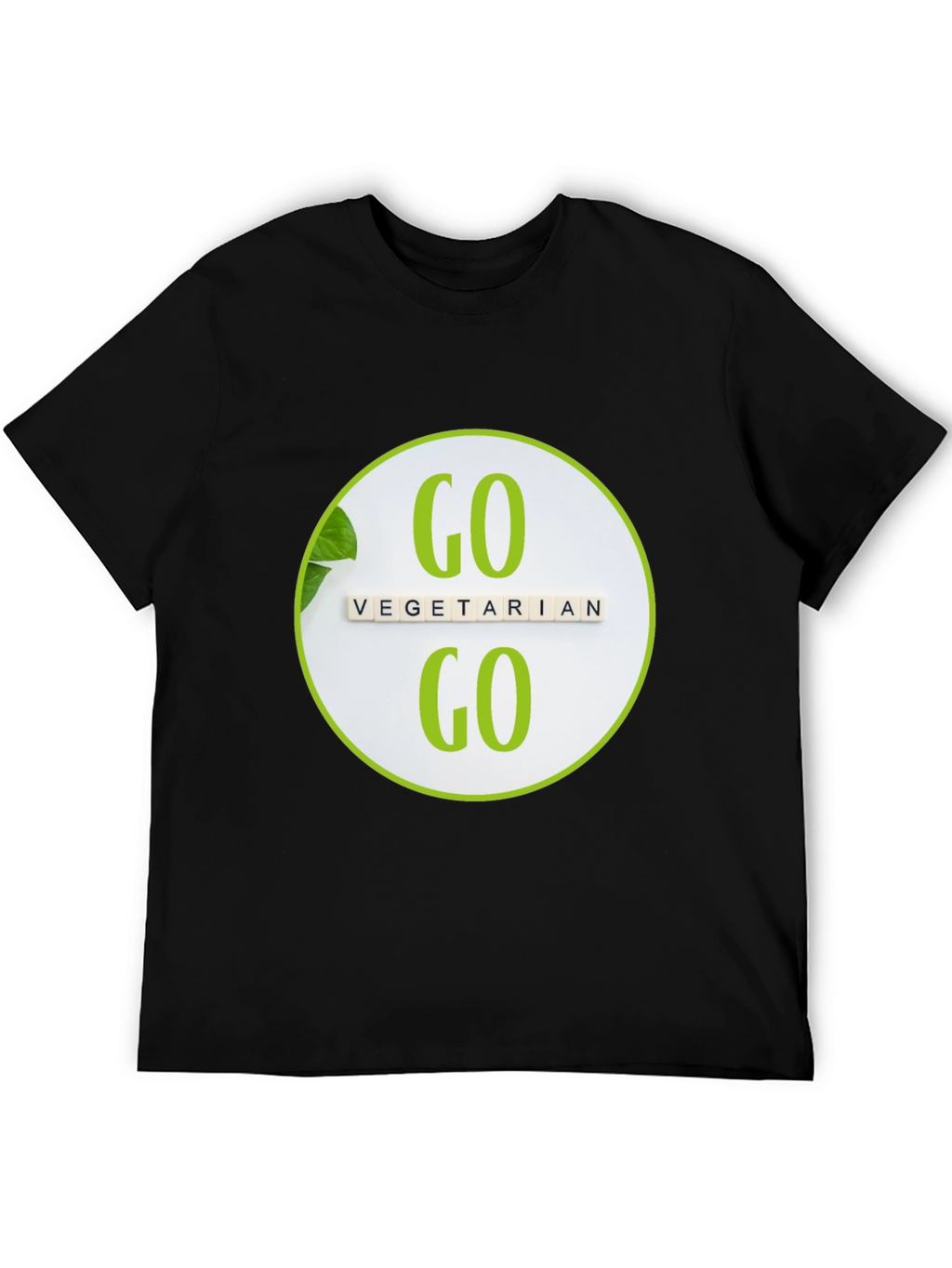 Go Vegetarian T-Shirt: Black Vegan Tee