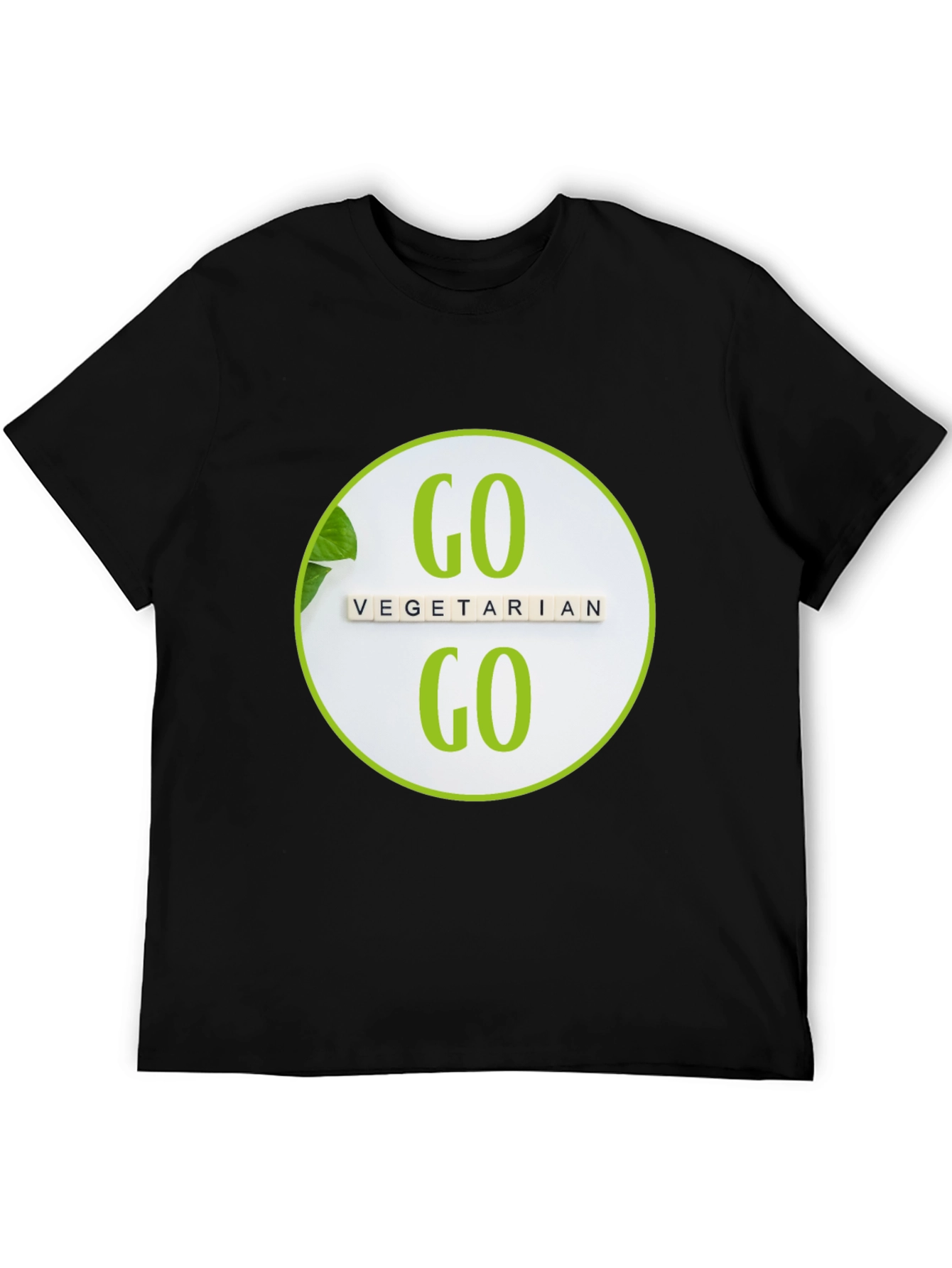 Go Vegetarian T-Shirt: Black Vegan Tee