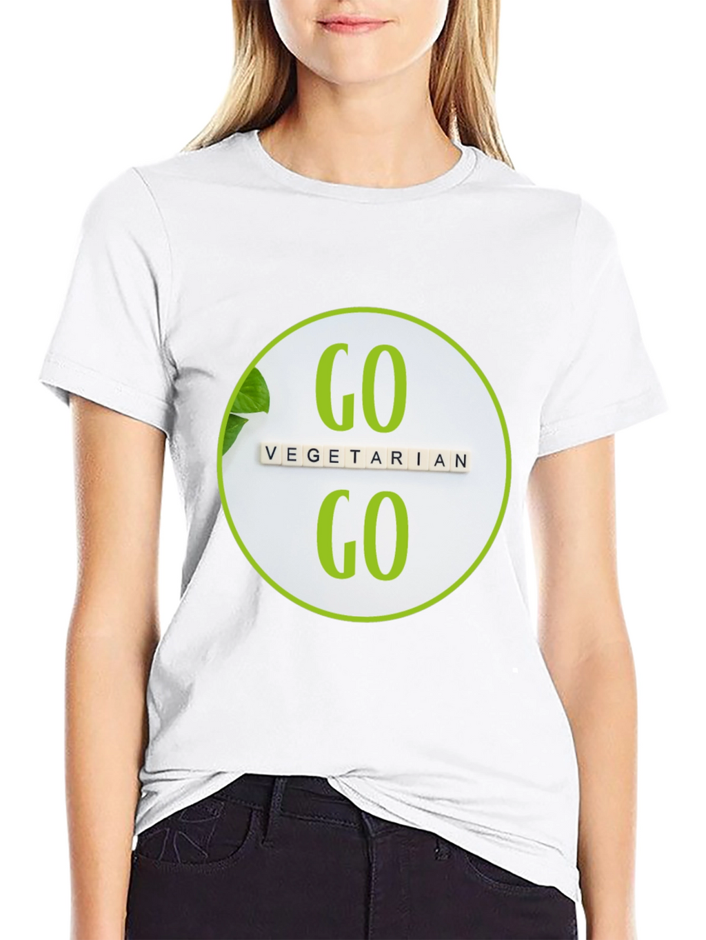 Go Vegetarian T-Shirt: Black Vegan Tee