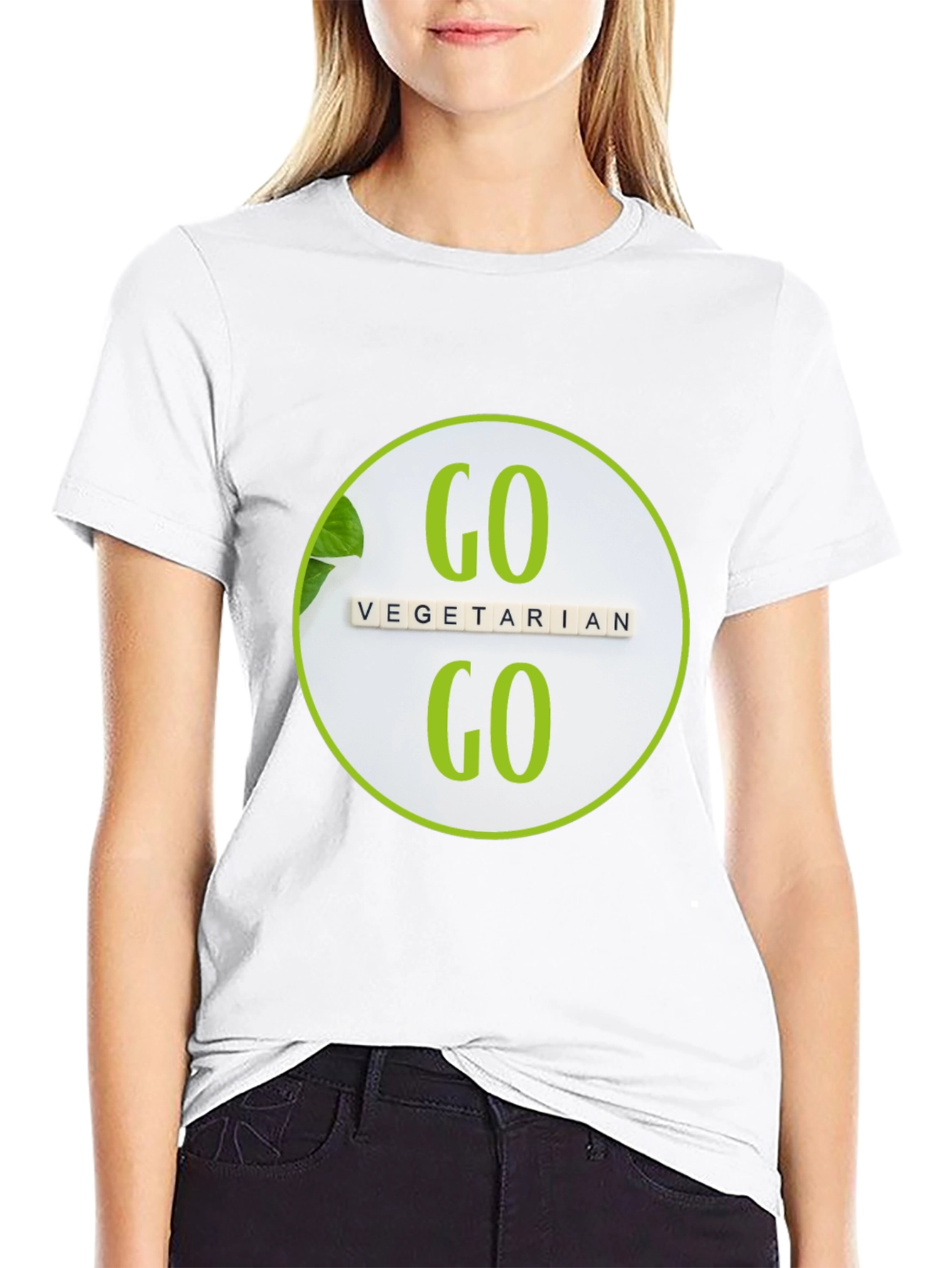 Go Vegetarian T-Shirt: Black Vegan Tee