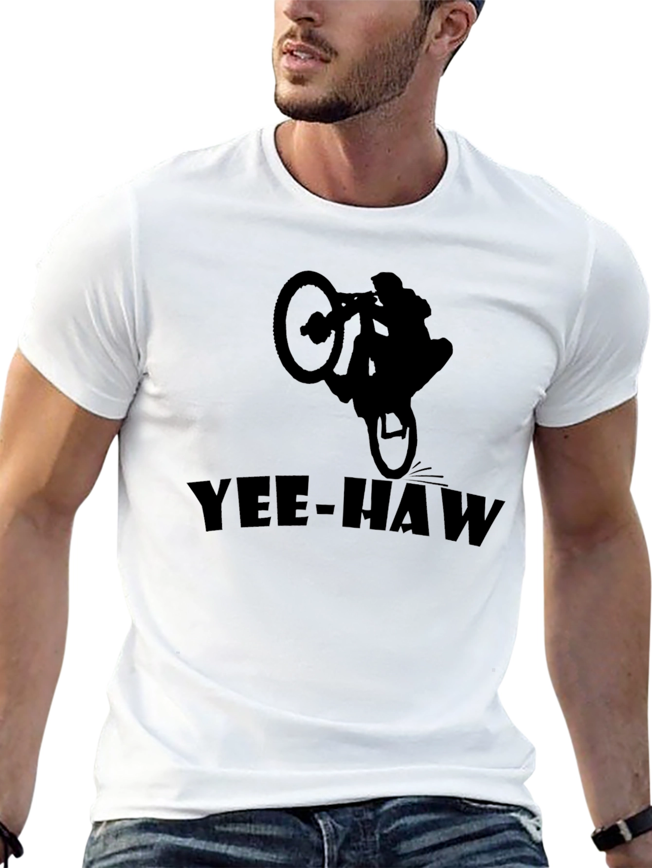 Yee-Haw Biker T-Shirt | Black Graphic Tee