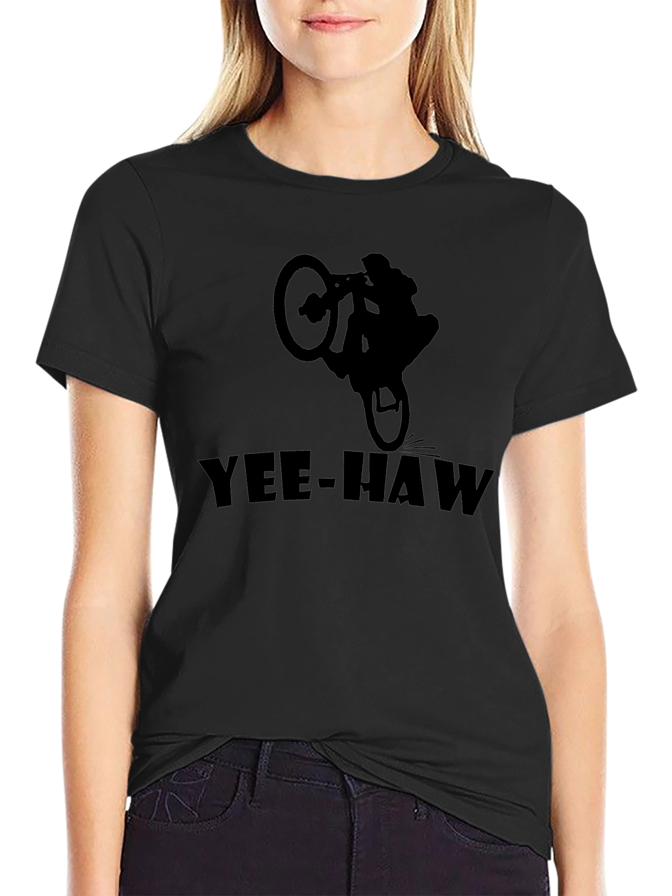 Yee-Haw Biker T-Shirt | Black Graphic Tee