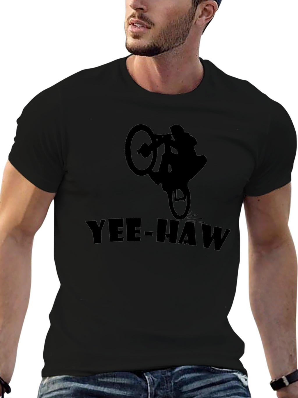 Yee-Haw Biker T-Shirt | Black Graphic Tee