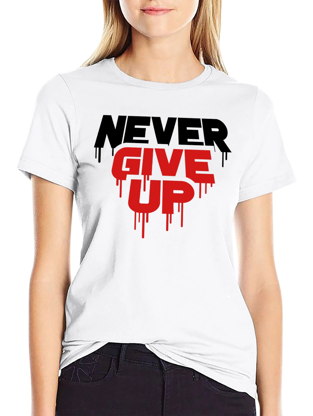 Motivational Never Give Up Graphic T-Shirt