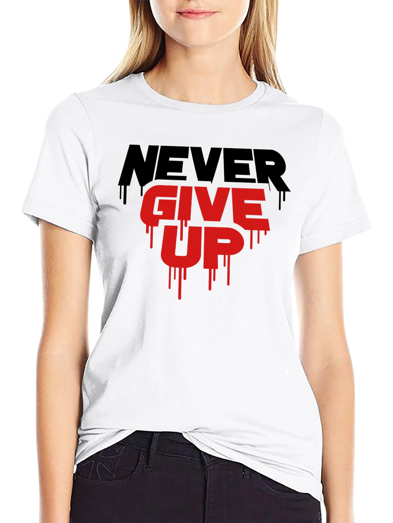 Motivational Never Give Up Graphic T-Shirt