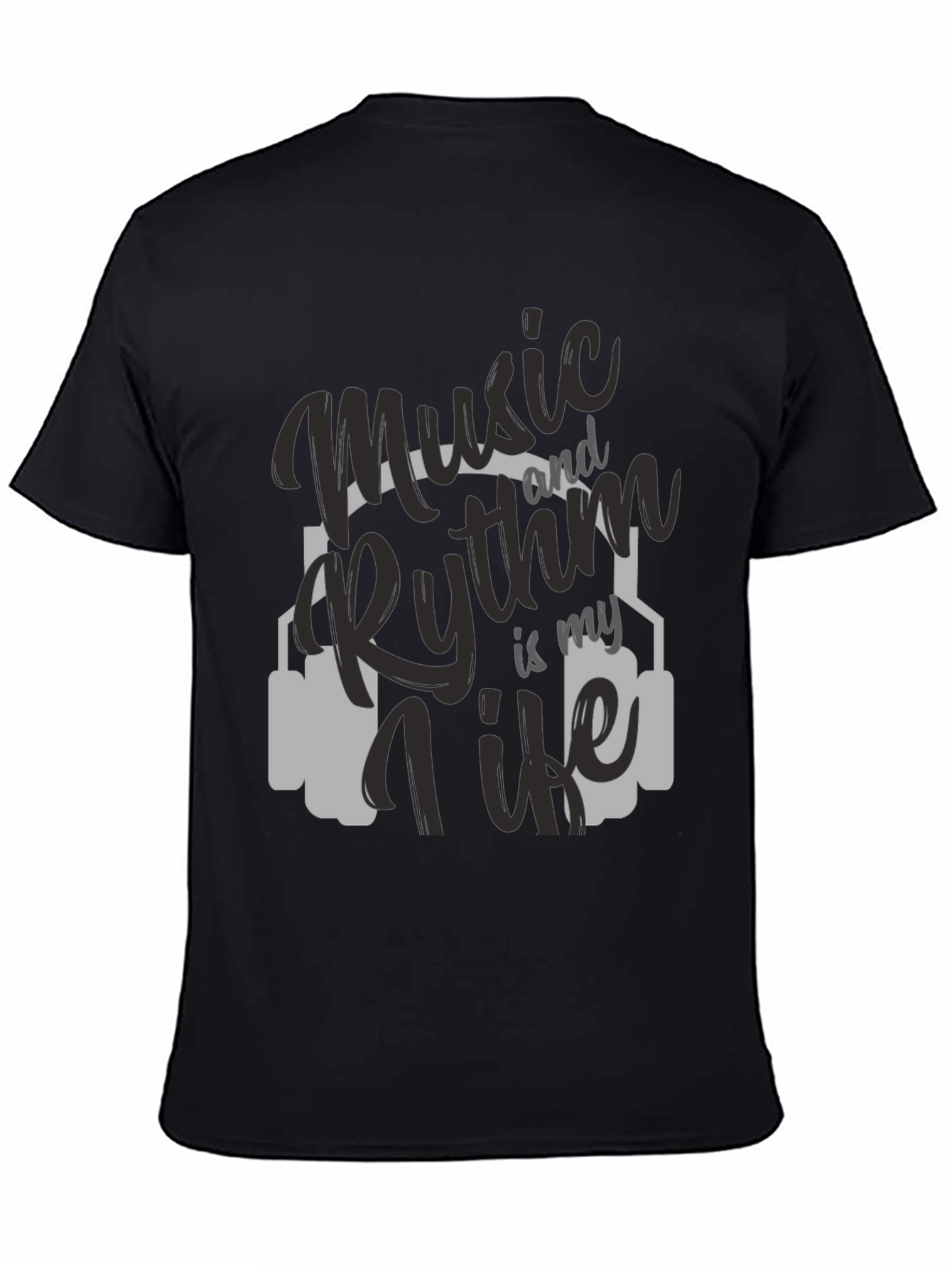 Music & Rhythm T-Shirt - Black Crew Neck Tee