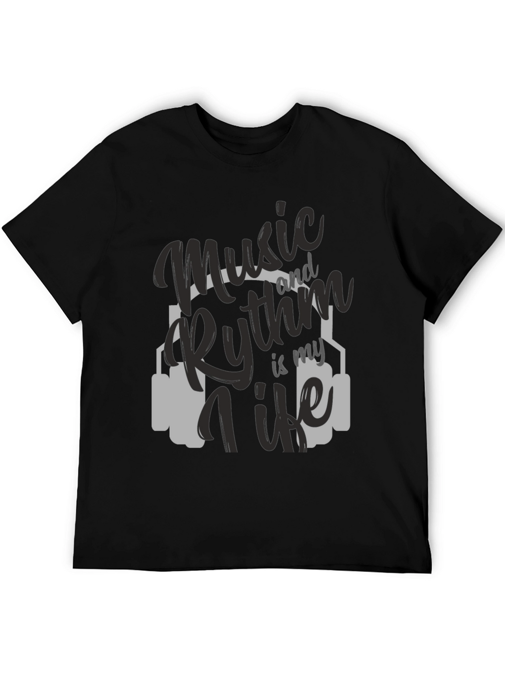 Music & Rhythm T-Shirt - Black Crew Neck Tee