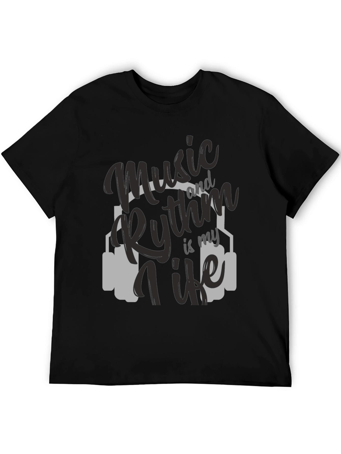 Music & Rhythm T-Shirt - Black Crew Neck Tee
