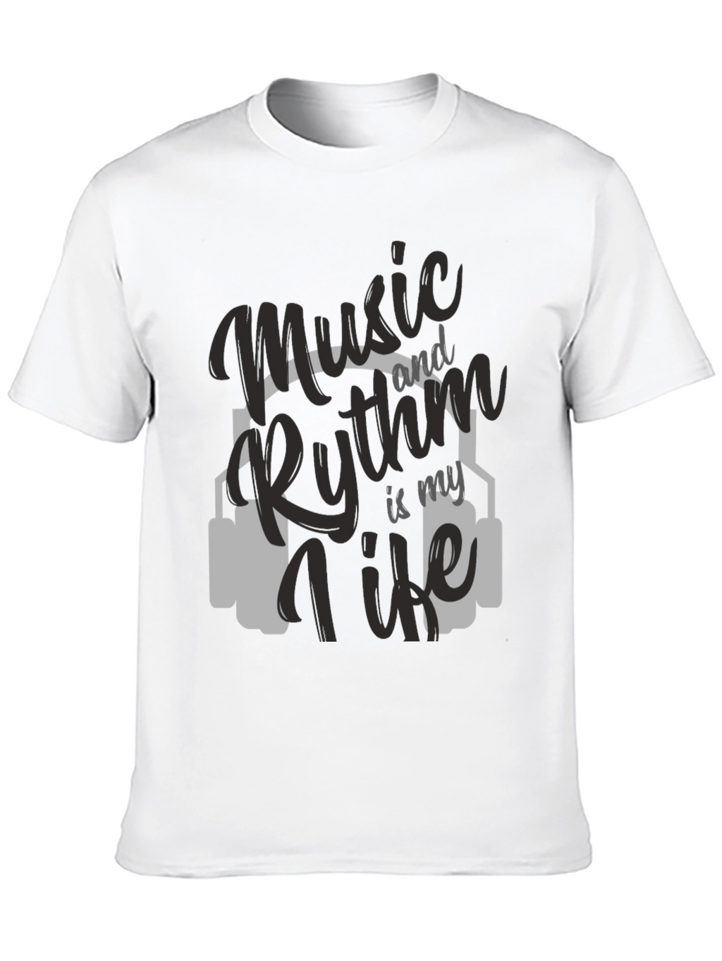 Music & Rhythm T-Shirt - Black Crew Neck Tee