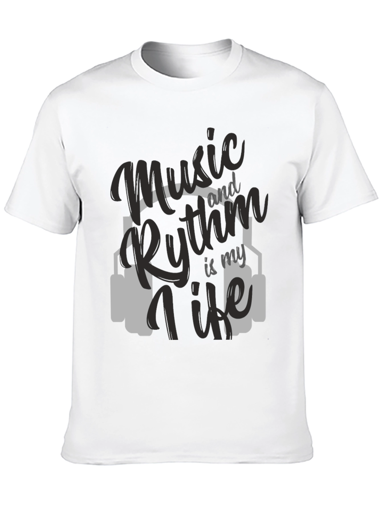 Music & Rhythm T-Shirt - Black Crew Neck Tee