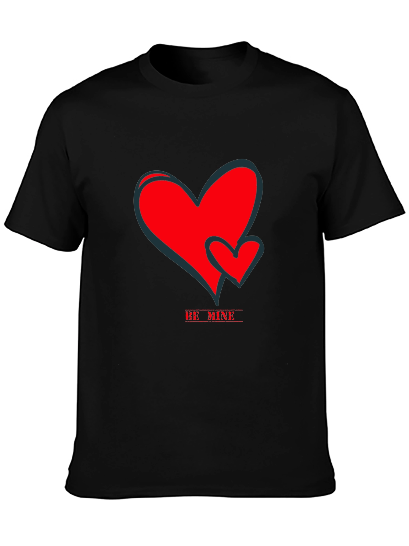 Be Mine Heart Valentines Day Graphic Tee