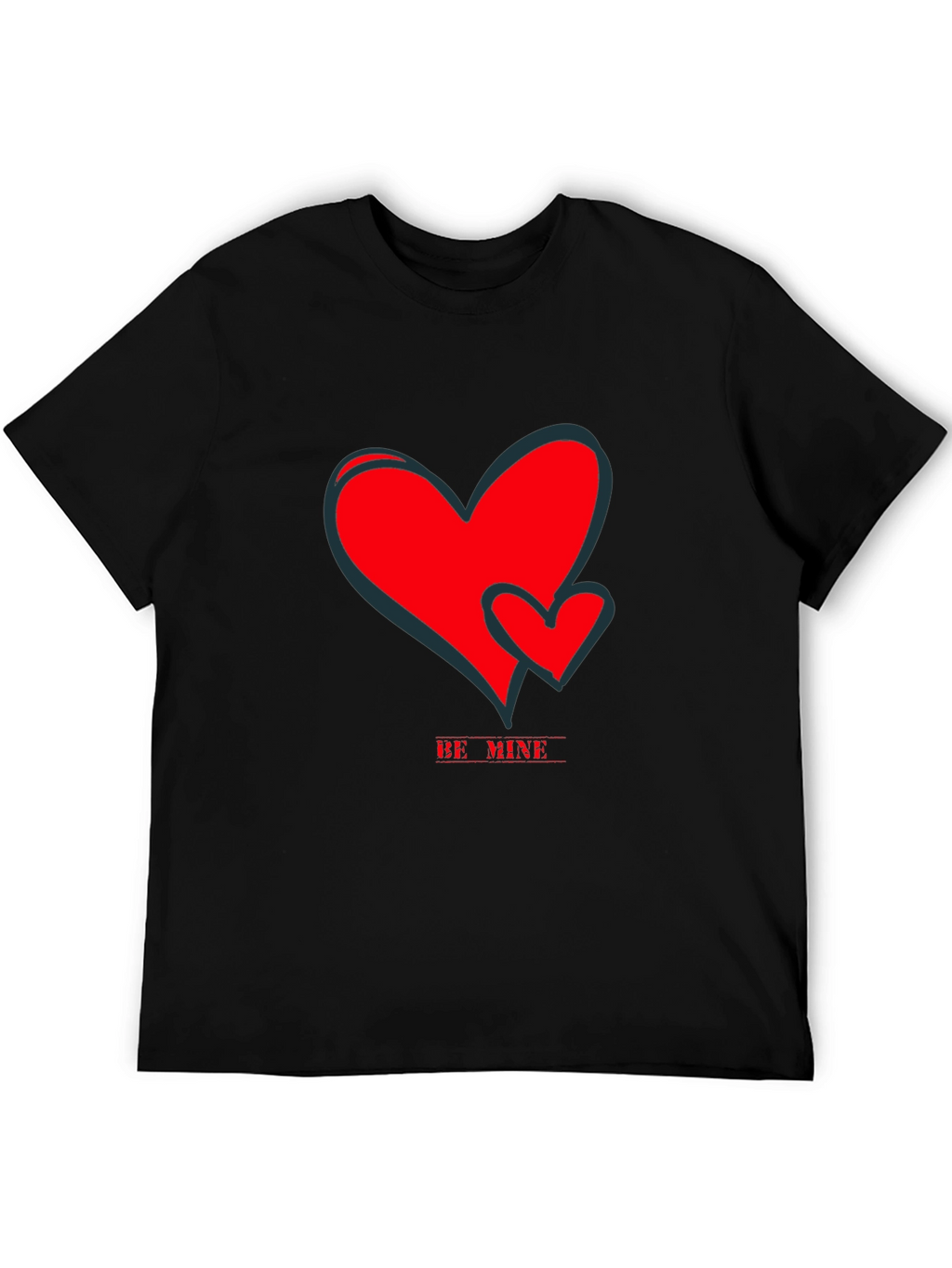 Be Mine Heart Valentines Day Graphic Tee