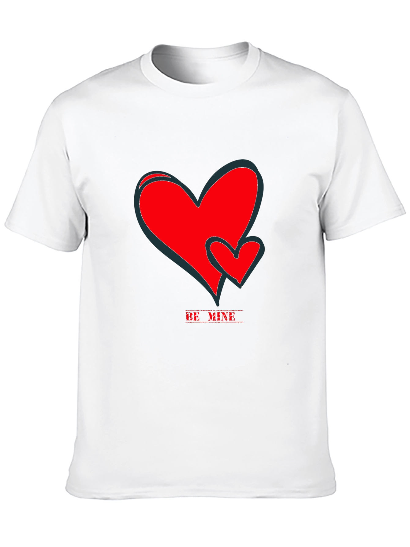 Be Mine Heart Valentines Day Graphic Tee