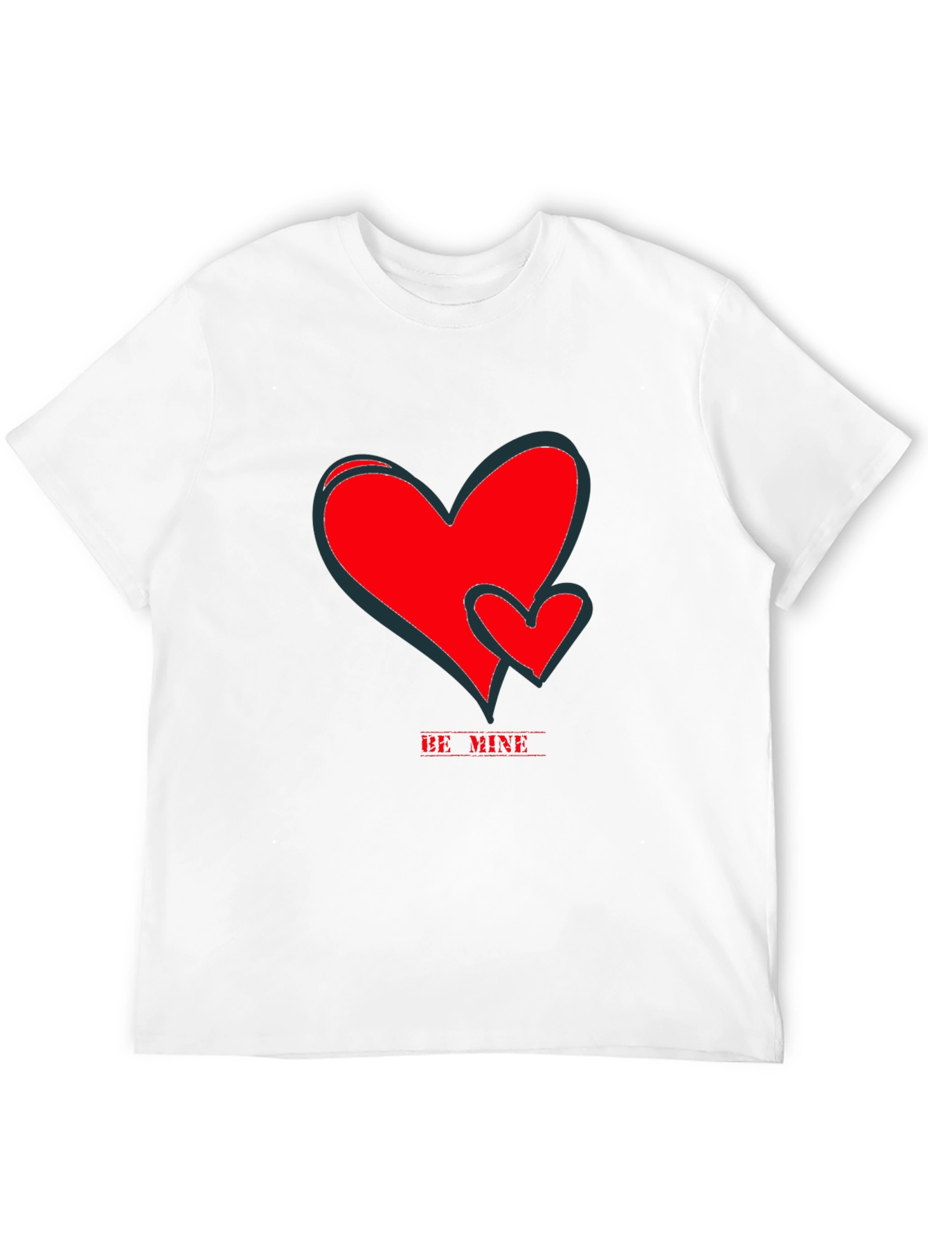 Be Mine Heart Valentines Day Graphic Tee