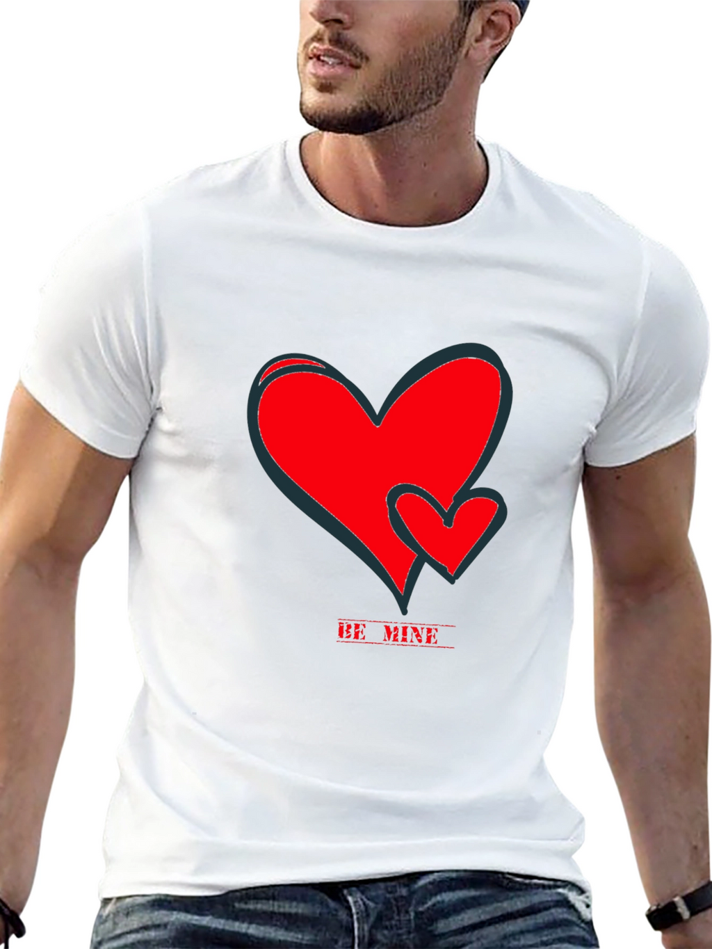 Be Mine Heart Valentines Day Graphic Tee