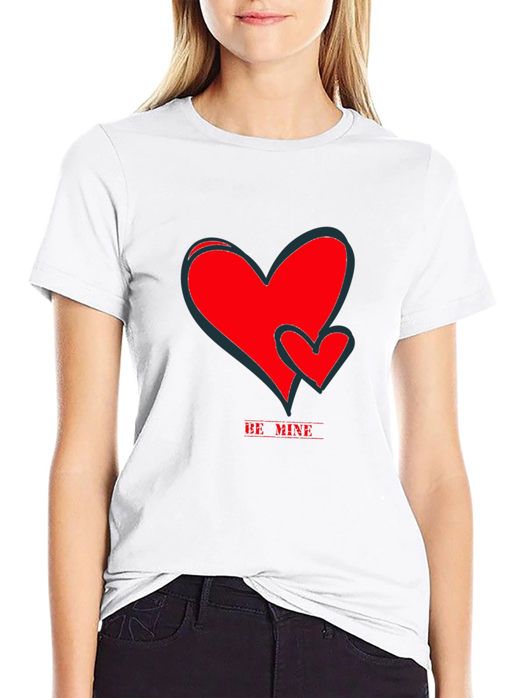 Be Mine Heart Valentines Day Graphic Tee