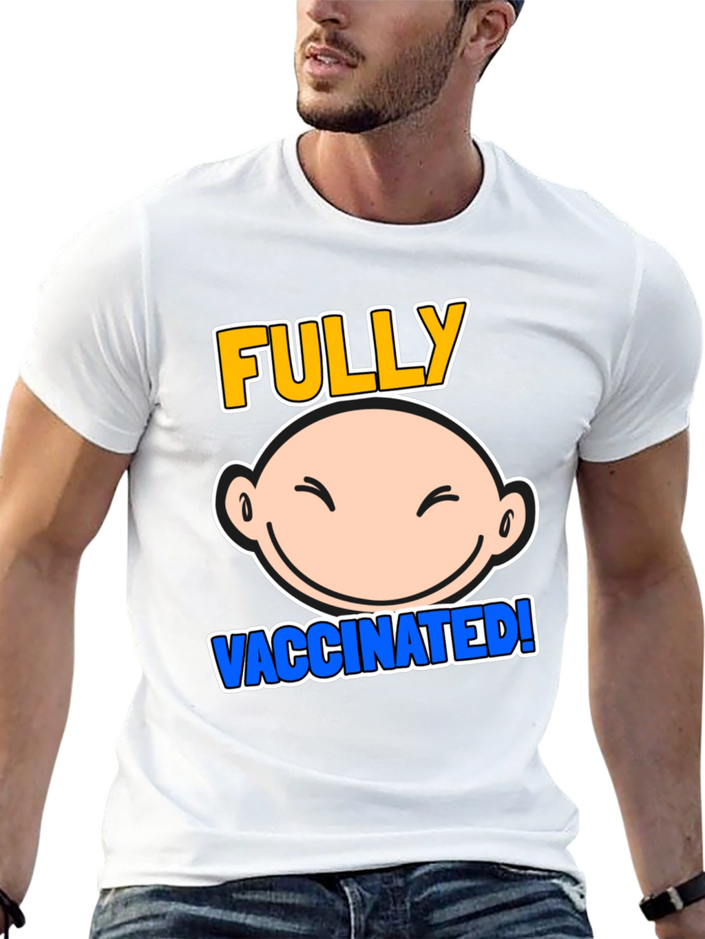 Fully Vaccinated Cartoon Graphic Tee