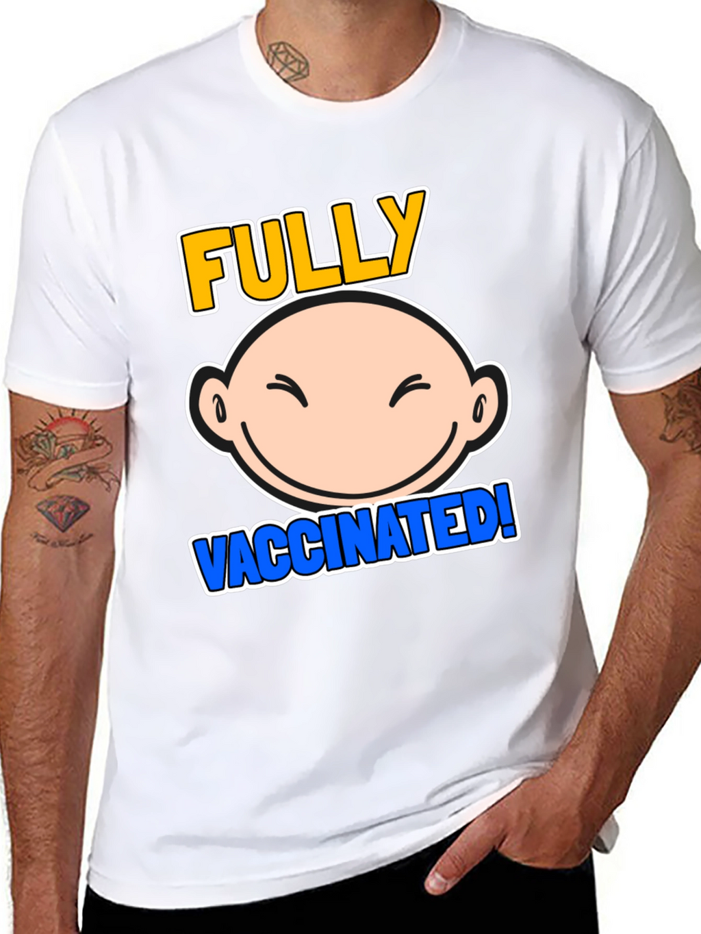 Fully Vaccinated Cartoon Graphic Tee