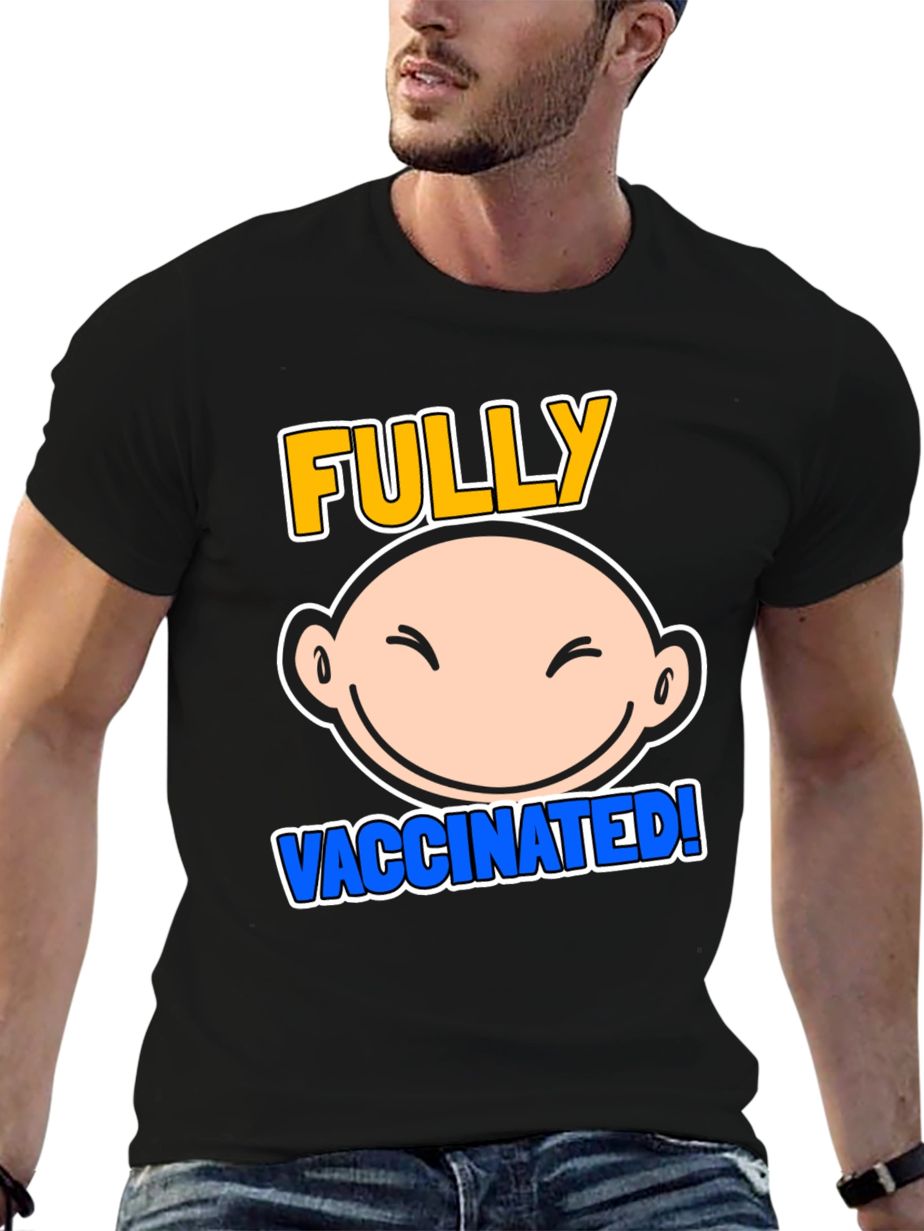 Fully Vaccinated Cartoon Graphic Tee