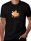 Cozy Fox Graphic Tee - Unisex Black T-Shirt