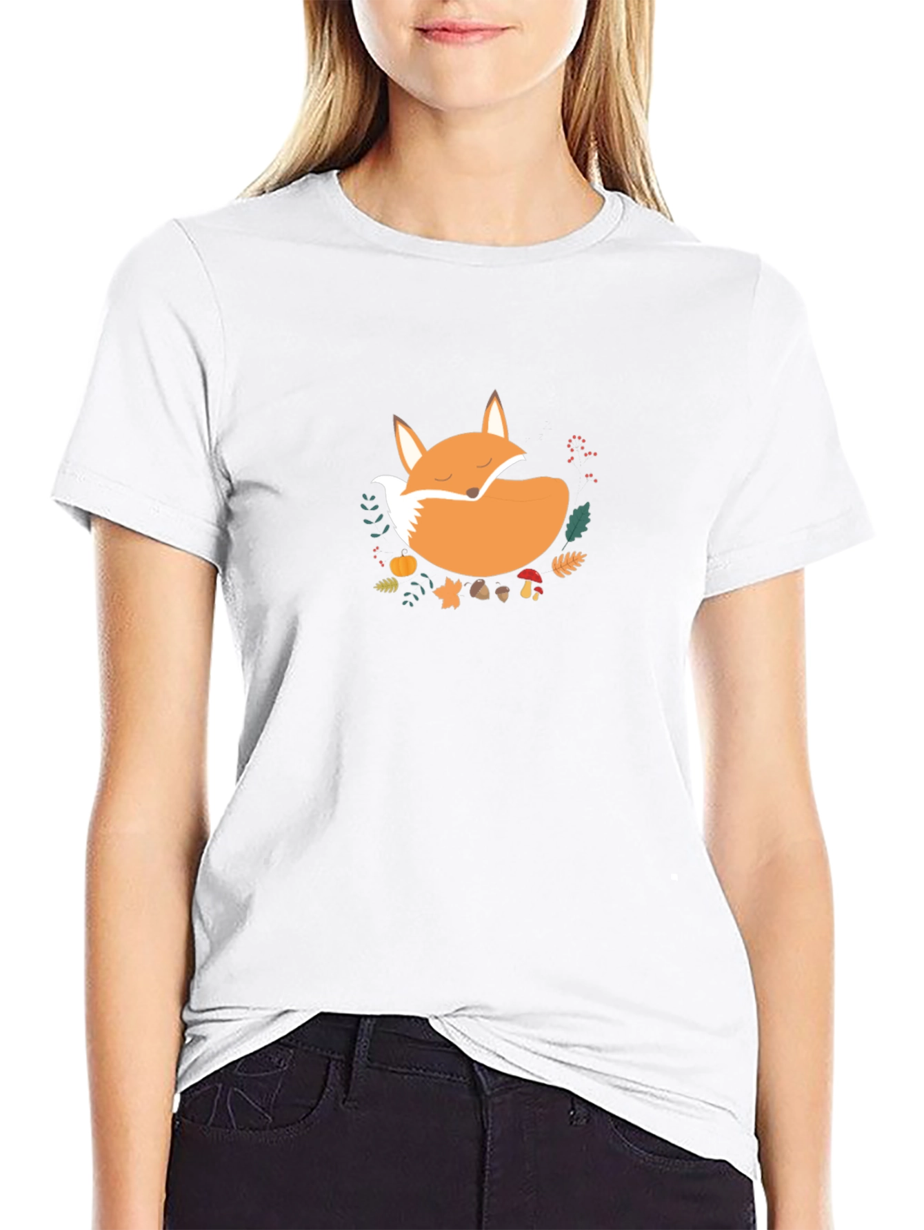 Cozy Fox Graphic Tee - Unisex Black T-Shirt