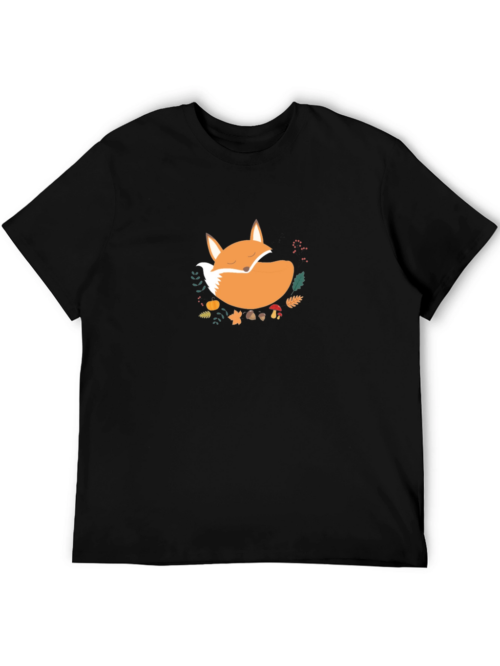 Cozy Fox Graphic Tee - Unisex Black T-Shirt